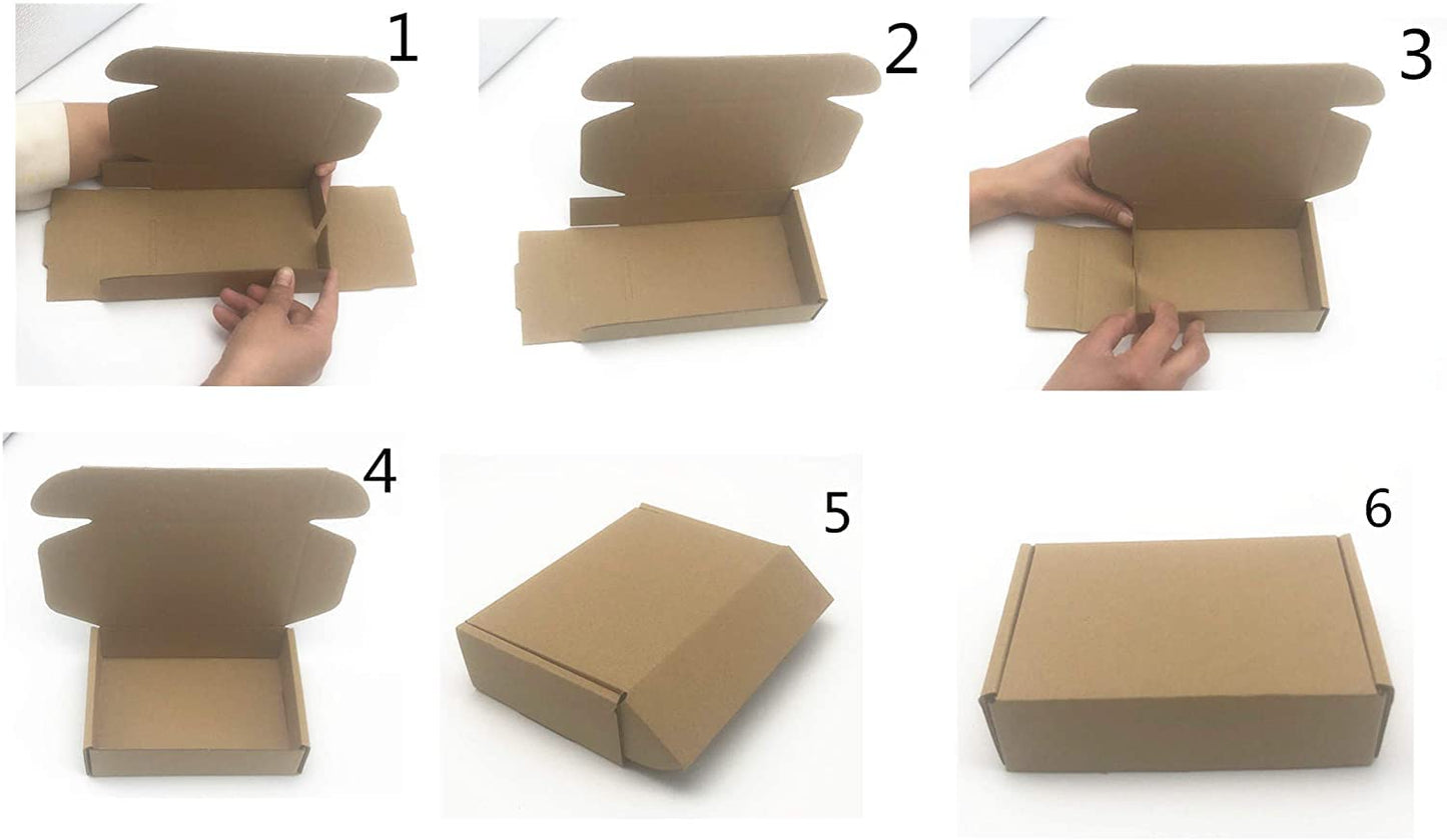 Small Cardboard Shipping Box Mailers 6x4x1.6 Inch Corrugated Packaging Storage Boxes 100 Pack (Inside Size: 5.3 x 3.8 x 1.5")