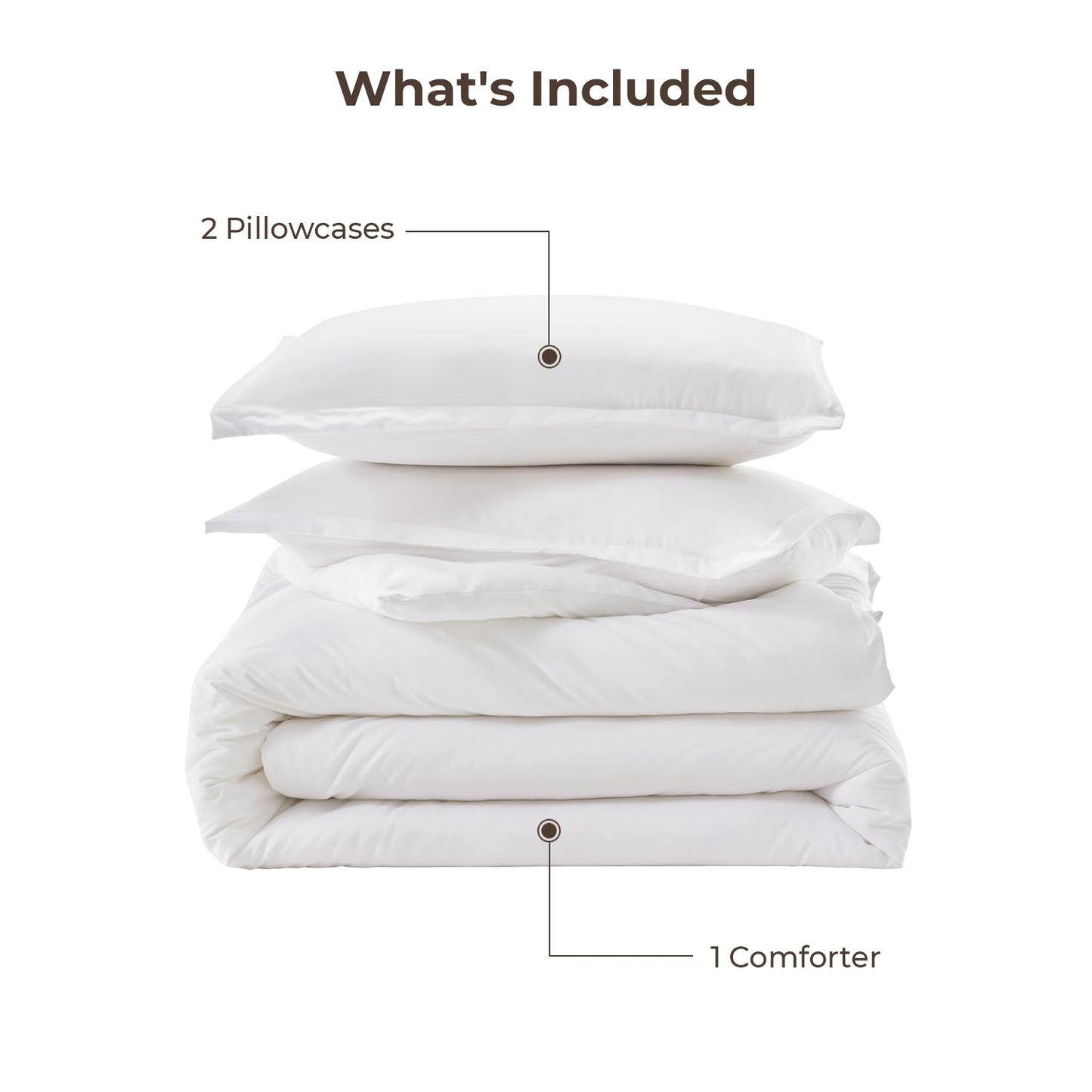 Litanika California King Comforter Set White - 3 Pieces Cal King Lightweight Soft Plain Bed Comforter, Oversized Down Alternative Bedding Set - Machine Washable (104x96In, 2 Pillowcases)