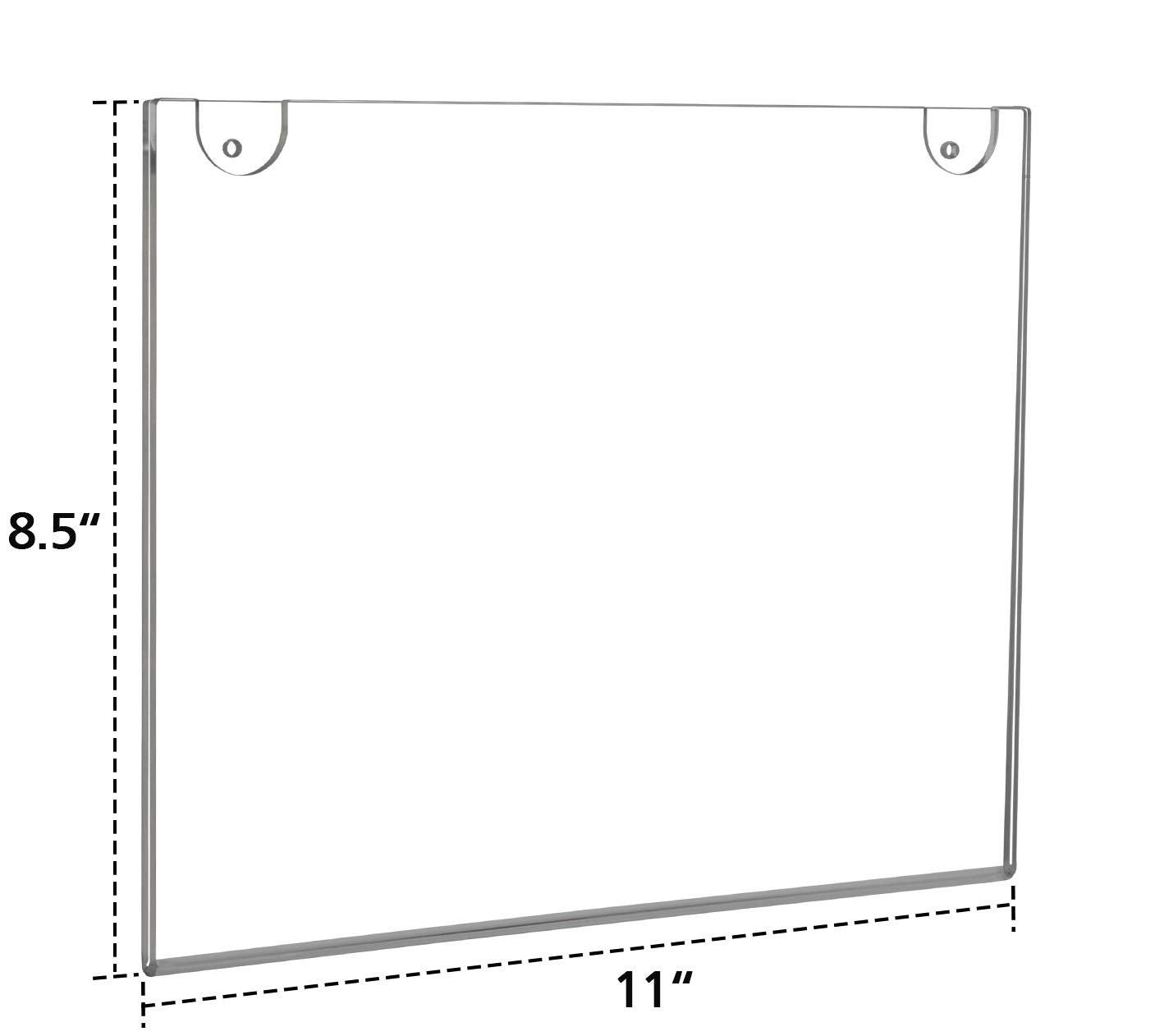 NIUBEE Acrylic Sign Holder 8.5x11 Horizontal,Clear Plastic Picture Frames for Paper, Bonus with 3M Tape and Mounting Screws(6 Pack)