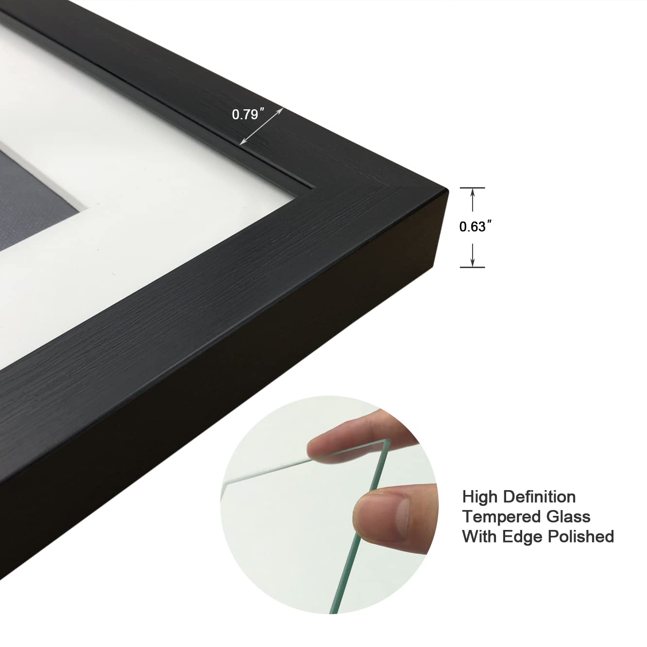 DEKWINN 8x10 Picture Frame Set of 6 with Real Glass for Pictures 5x7 with Mat or 8x10 Without Mat, Wall Gallery or Tabletop display Photo Frames in Black