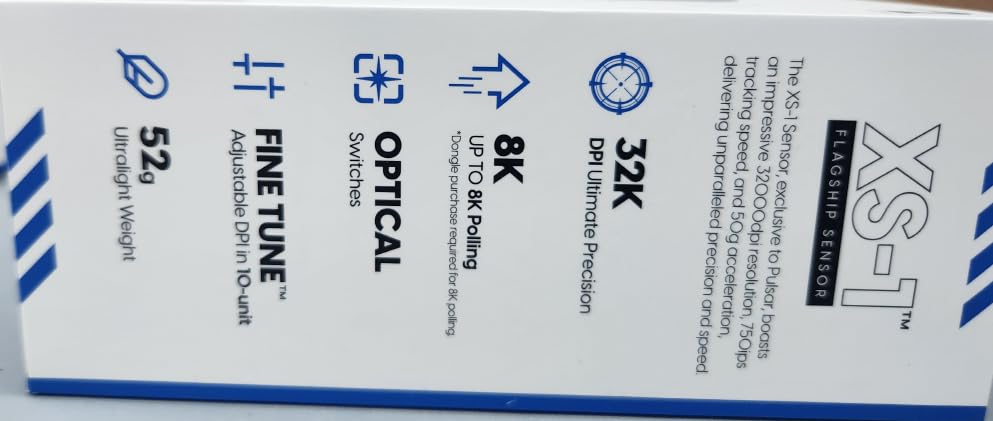 Pulsar Gaming Gears X2 v3 Wireless Gaming Mouse, Lightweight 52g, XS-1 Flagship Sensor 32K DPI, Optical Switch, 8K Polling Ready, Black