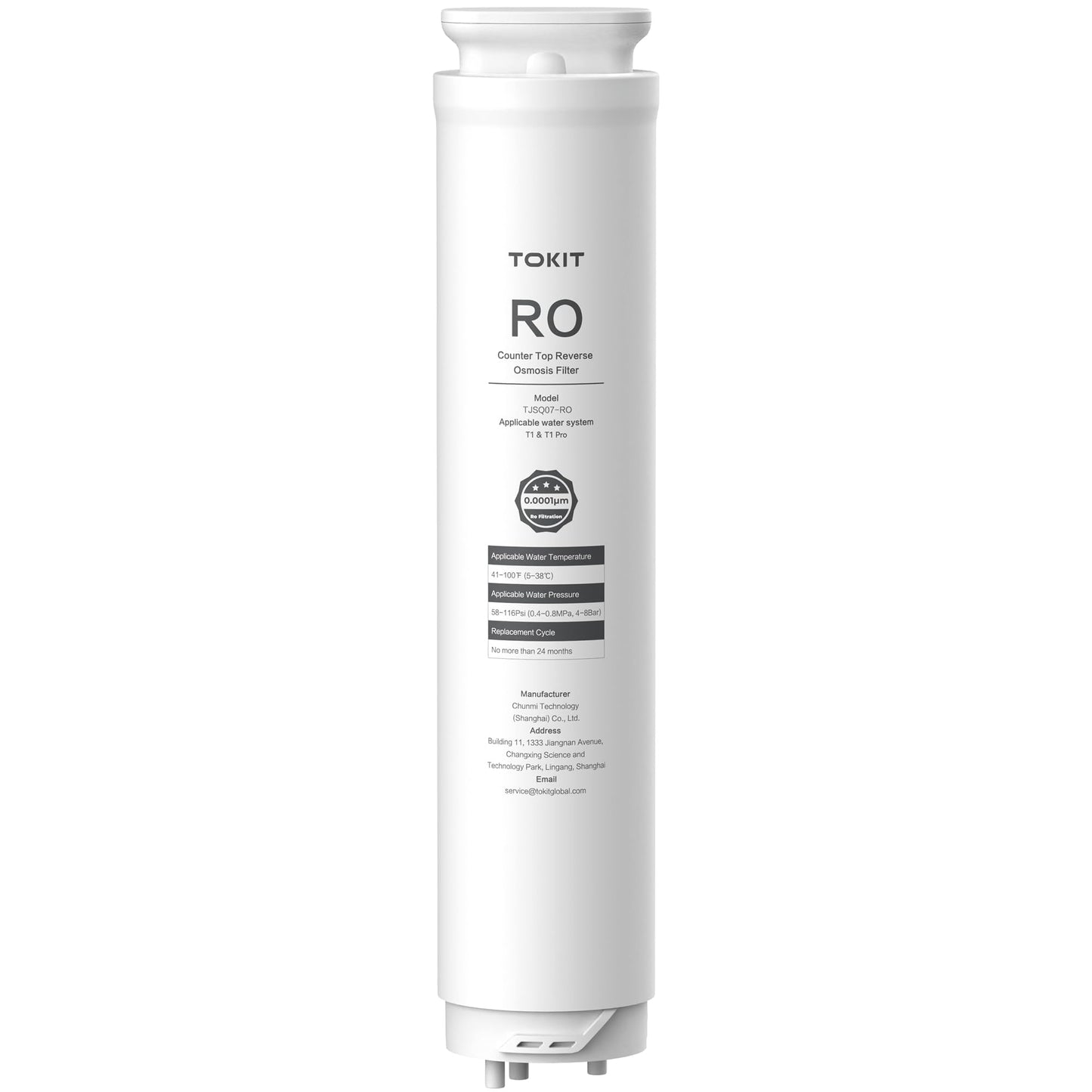 TOKIT RO Replacement Filter for T1&T1Pro, NSF/ANSI 58 Certified, Reduce TDS, Replacement for T1&T1Pro Reverse Osmosis System Water Filter, 12-Month Lifetime