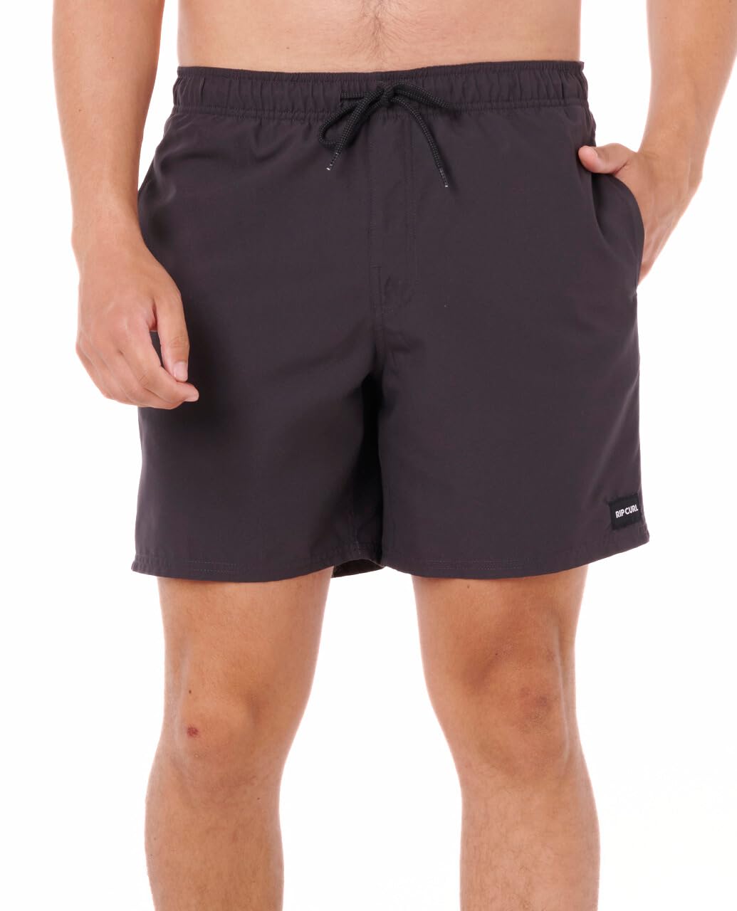 Rip Curl Men's 17" Volley Boardshorts – Elastic Waist Swim Trunks with Fast-Drying Stretch Fabric and Pockets, Black, Large