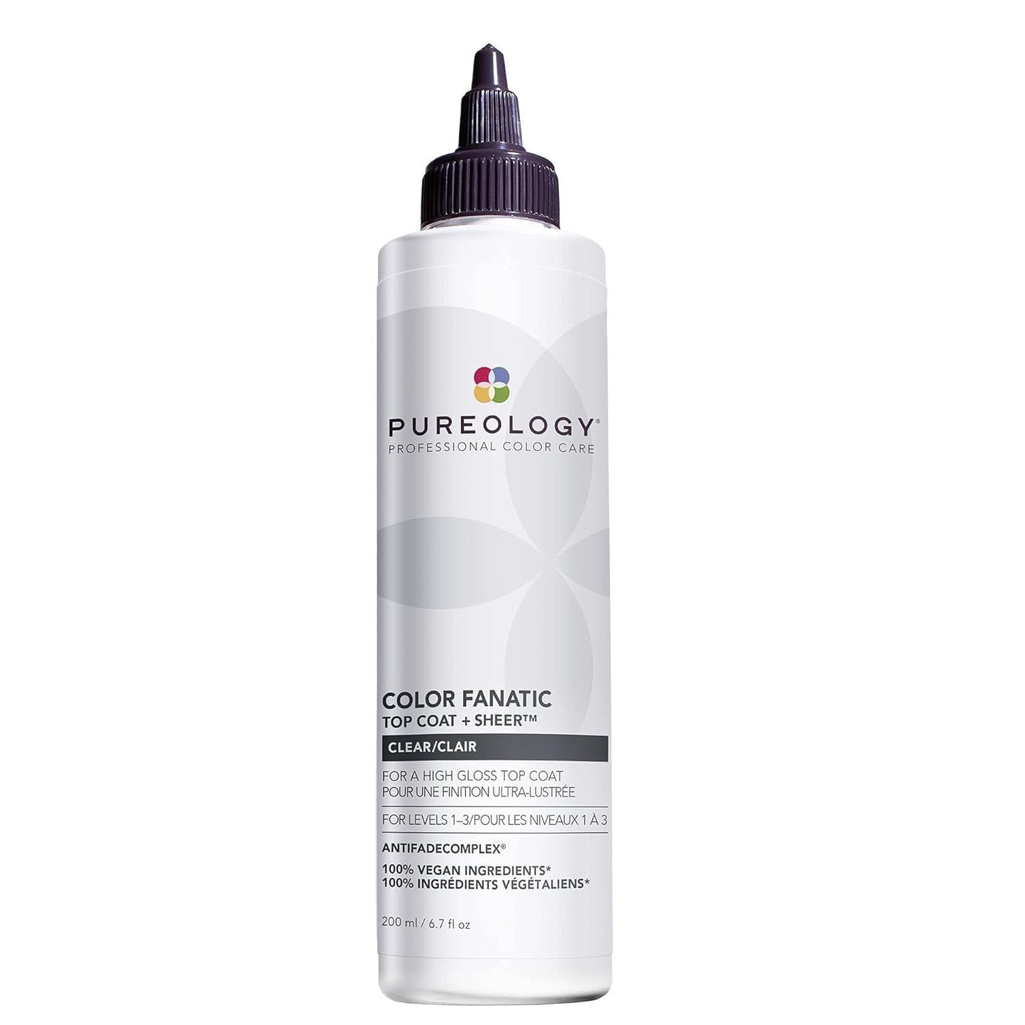 Pureology Color Fanatic Top Coat + Sheer Clear Hair Toner, Hair Gloss Treatment, Clear Hair Glaze for Brunette & Black Hair, 200ml