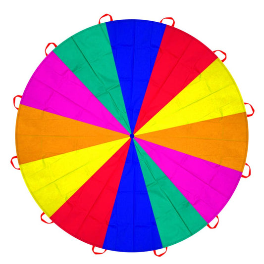 16.4ft Rainbow Parachute for Outdoor Party Games, Kids Play Parachute Group Cooperative Team Game Toys, Family Get-Together Entertainment