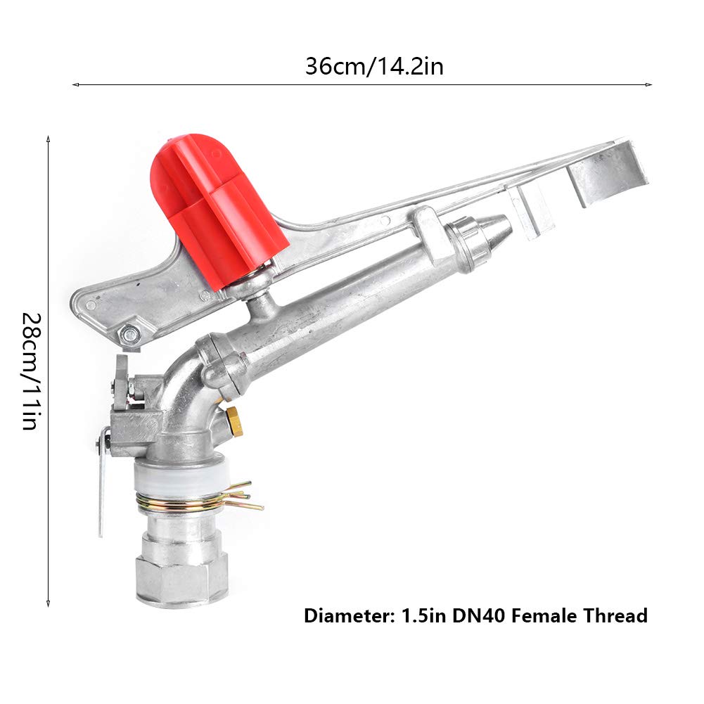 360¡ã Rotary Lawn Sprinkler, 1.5in DN40 Rocking Arm, Large Area Irrigation Spray Gun, for Farm, Lawn, and Garden Watering