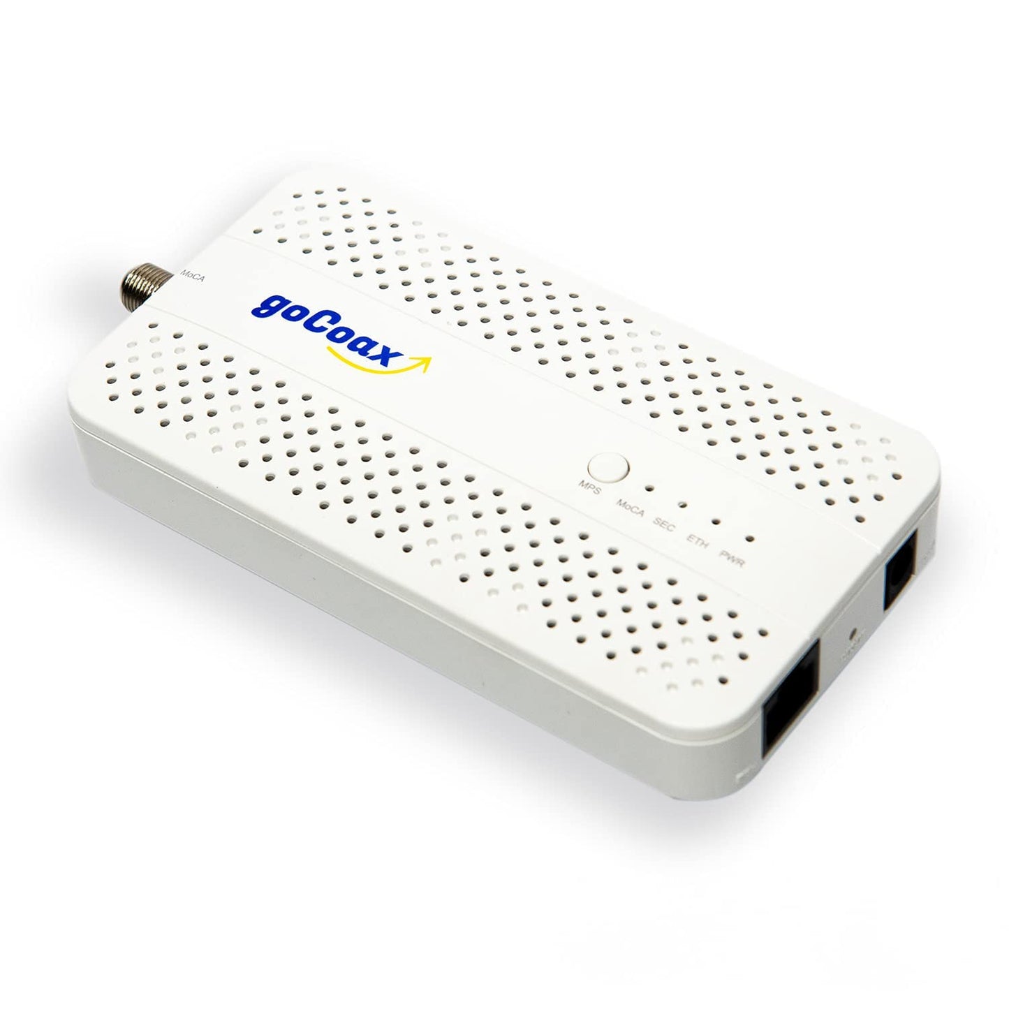 goCoax MoCA 2.5 Adapter with 2.5GbE Ethernet Port. MoCA 2.5. 1x 2.5GbE Port. Provide 2.5Gbps Bandwidth with existing coaxial Cables. White(Single, MA2500D)