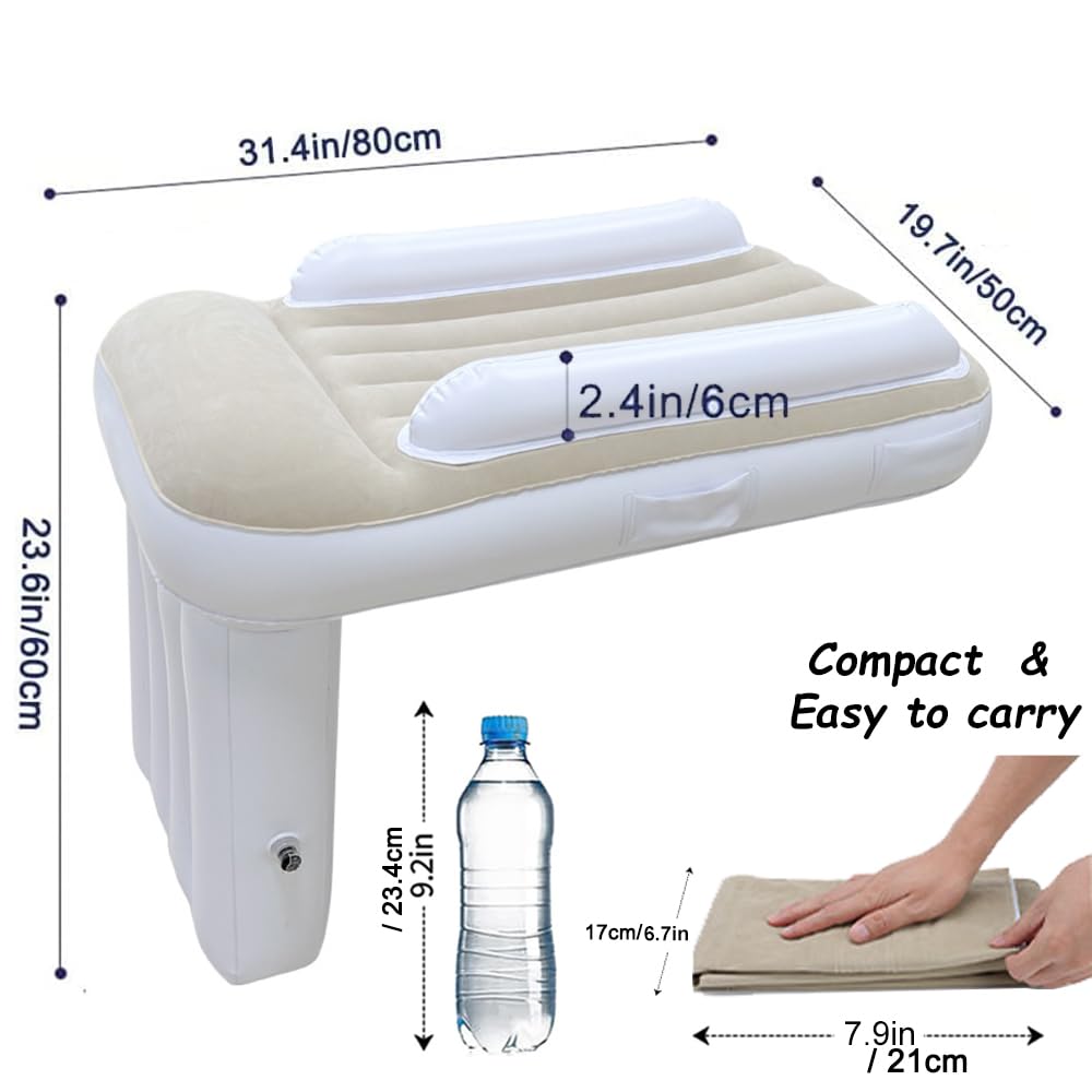 Toddler Airplane Bed Travel Essentials: GEMGO Portable Airplane Beds for Kids with Air Pump - Inflatable Baby Travel Bed Fits Most Seats for Plane Car