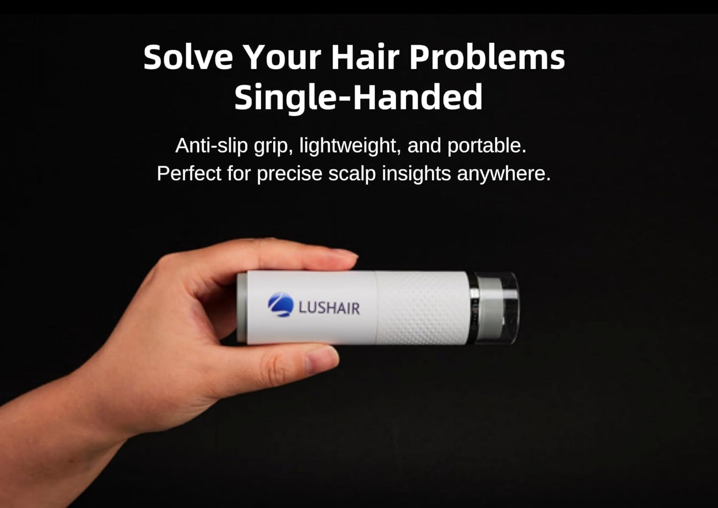 lushair Wireless Hair Analyzer, Hair Follicle Tester, Scalp Microscope, 16-Function Detection, AI Intelligent Analysis Provides Care Plan