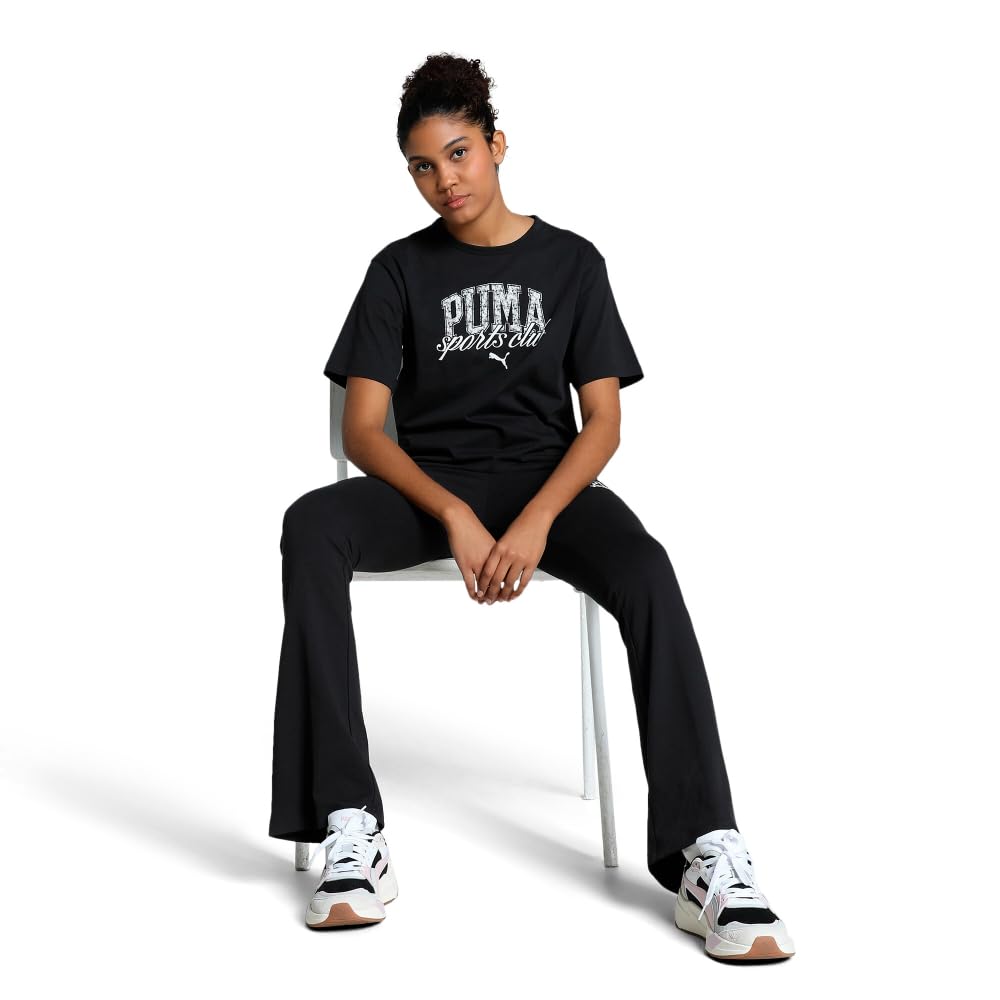 PUMA Women's Graphic T-Shirt, Puma Class Puma Black Ss25, Large