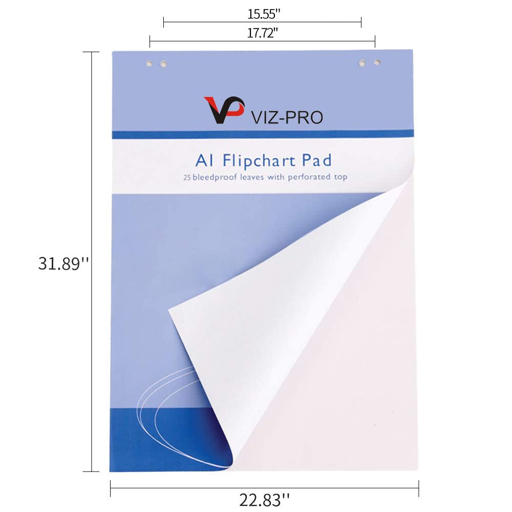 VIZ-PRO Standard Easel Pads, A1 Flipchart Paper Pad, 23 x 32 Inches, 25-Sheets/Pad