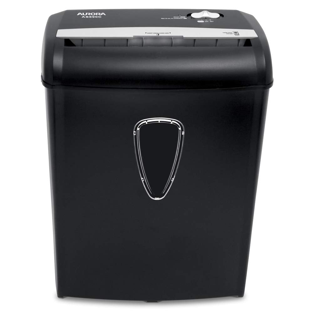Aurora As890C 8-Sheet Cross-Cut Paper/Credit Card Shredder with Basket