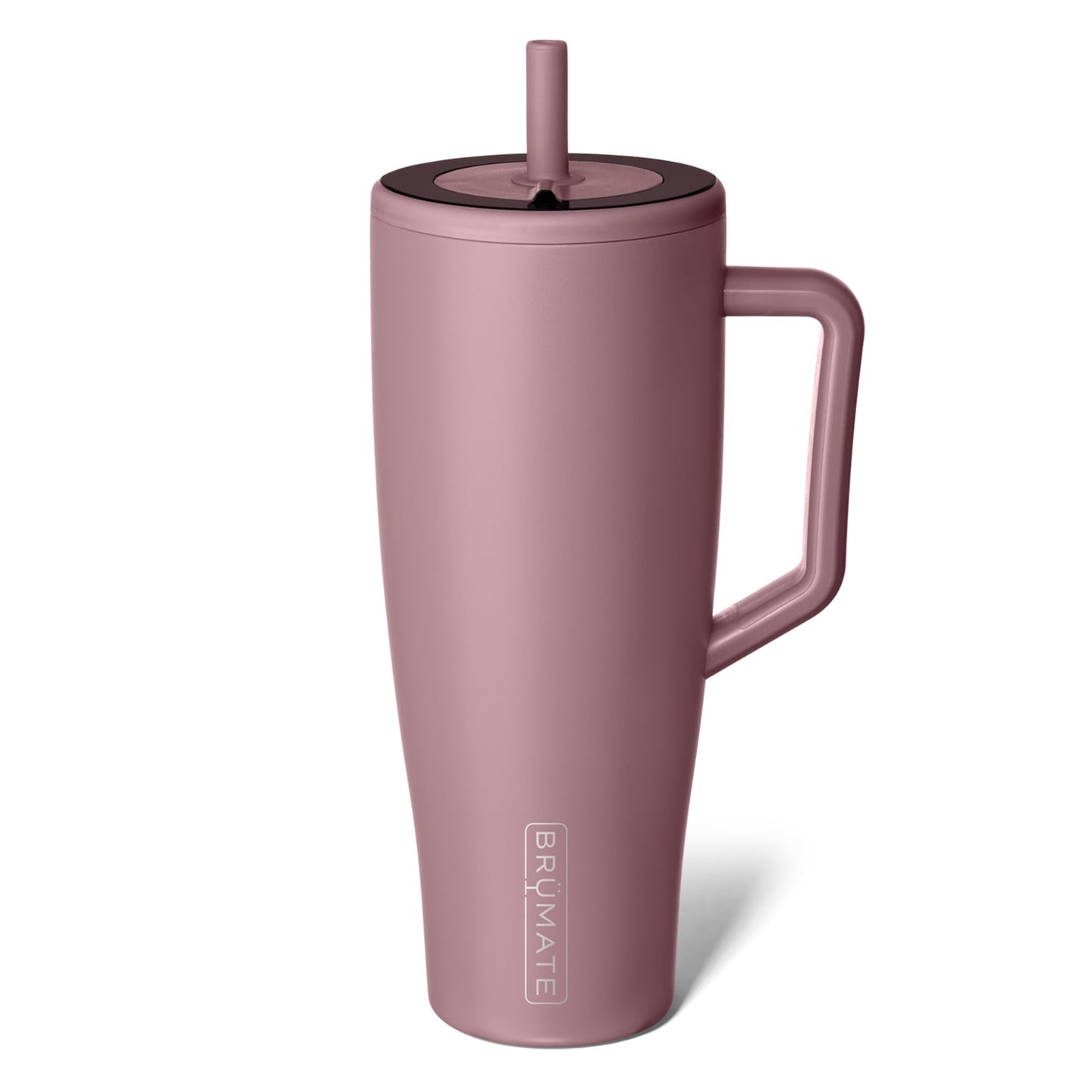 BrüMate Era 40 oz Cup with Handle and Straw | 100% Leakproof Insulated Water Bottle Cup with Lid and Flexible SoftSip Straw | Made of Stainless Steel | Cup Holder Friendly | 40 oz (Rose