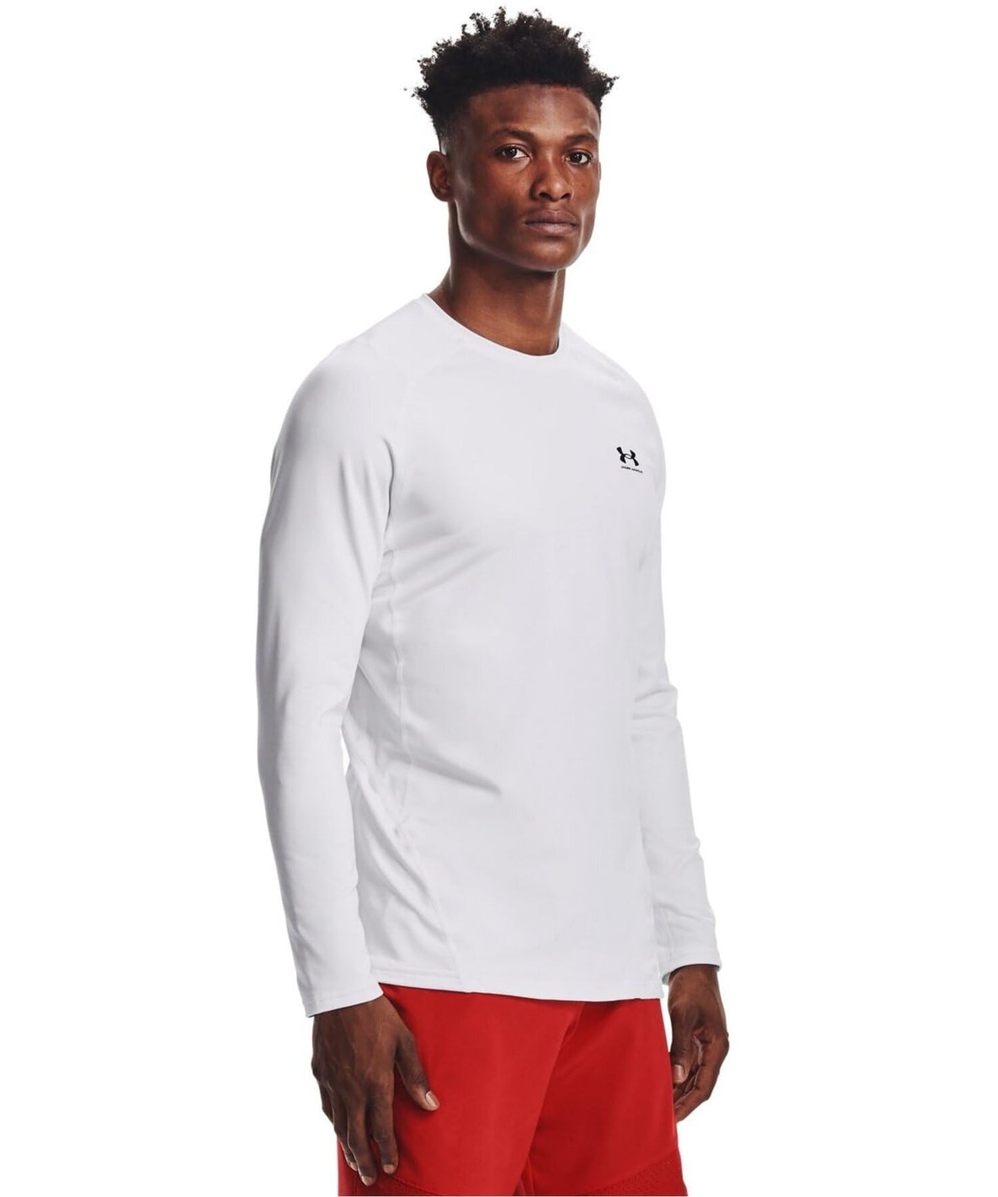 UA CG Armour Fitted Crew White/Black