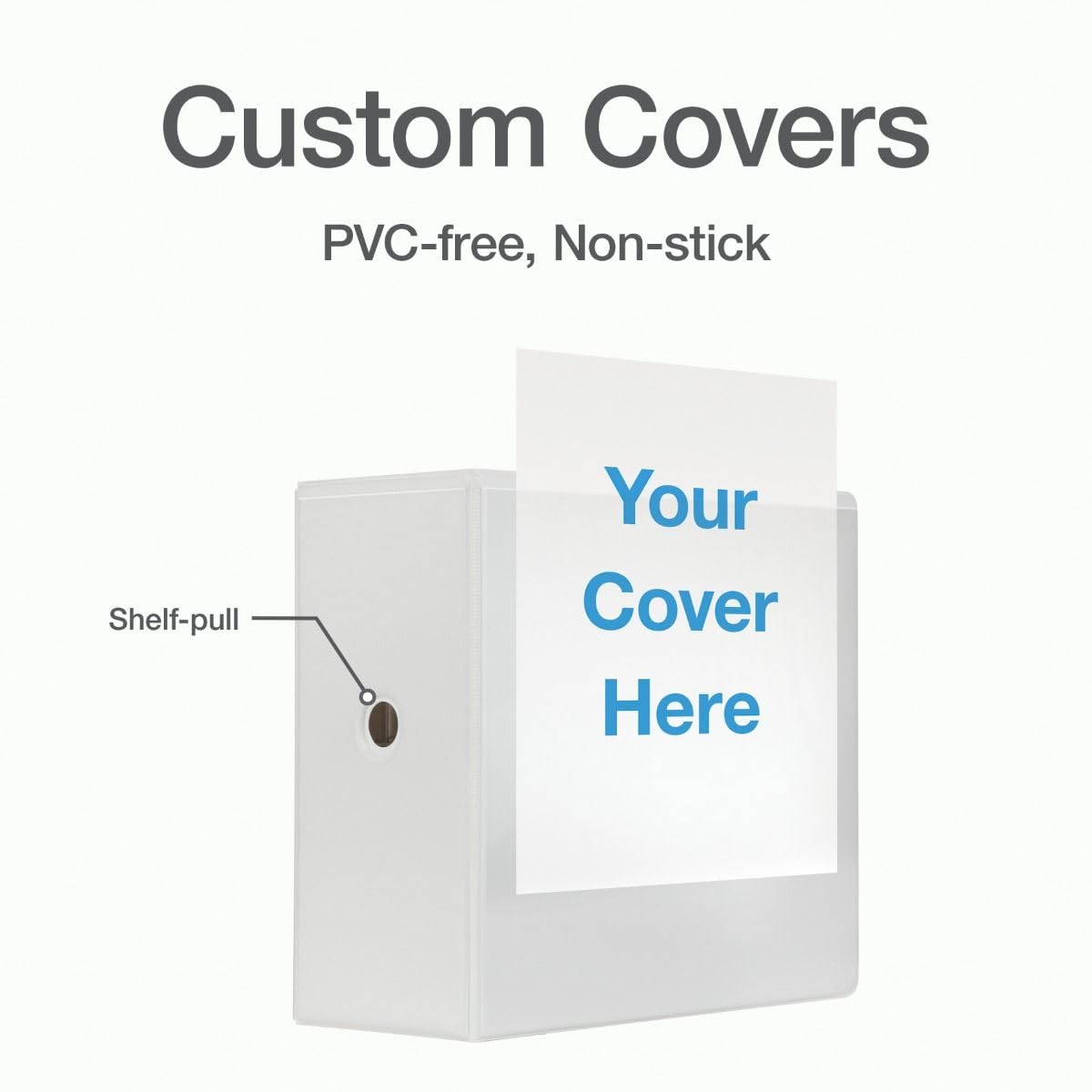 Cardinal Binder XtraLife ClearVue, 6" Spine with Shelf Pull, White, Slant-D Rings, 1,300-Sheet Capacity, Non-Stick PVC-Free, Customizable Front, Back and Spine for Professional Organization