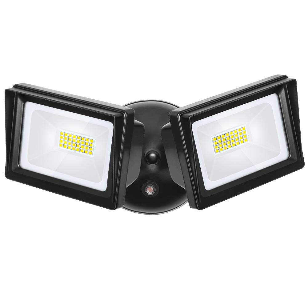 DEWENWILS 5400LM Dusk to Dawn LED Security Light Outdoor, 62W Super Bright Flood Light with Photocell, 5000K Daylight, IP65 Waterproof 2 Adjustable Heads Exterior Light for Garge, Backyard, Porch