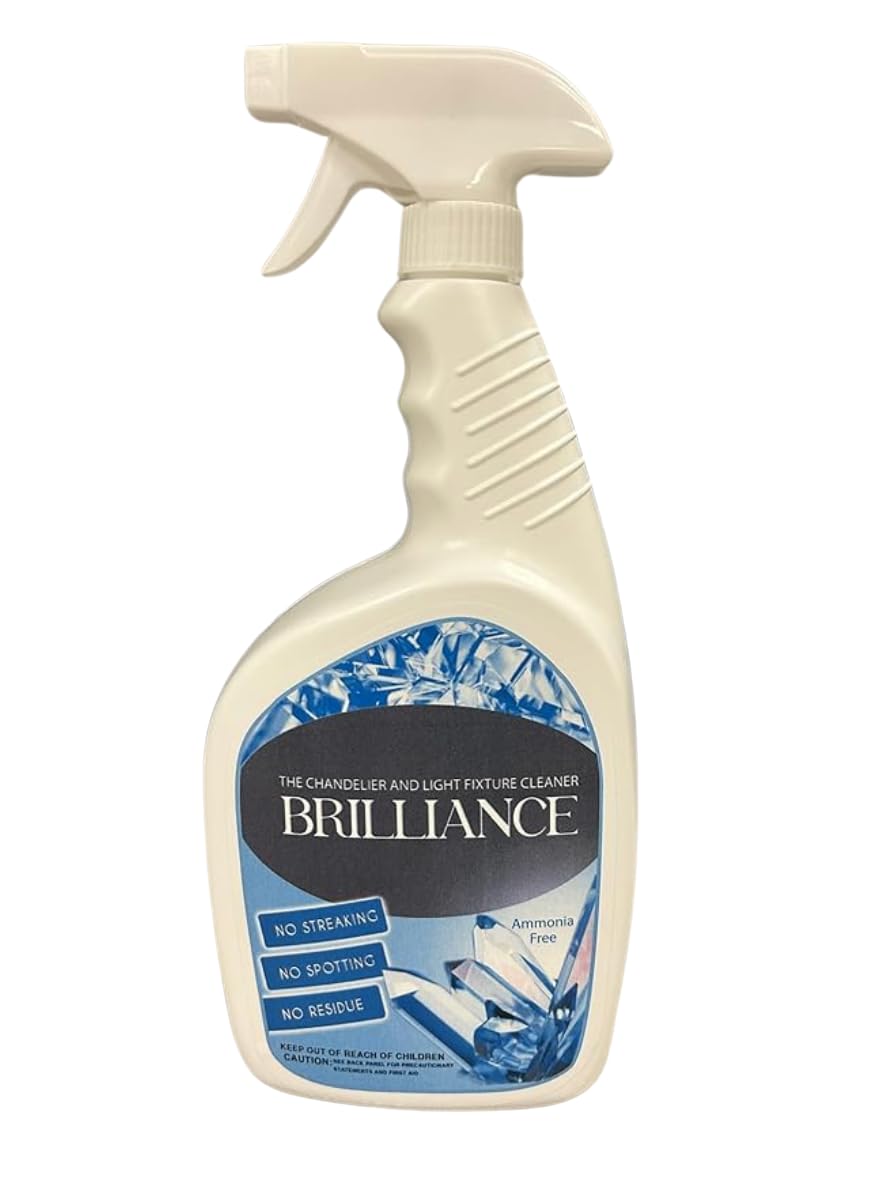 Crystal Clear Chandelier Cleaner, No Streaking, No Spotting, No Residue, Ammonia-free, Drip-dry Formula 32 OZ Made In Canada