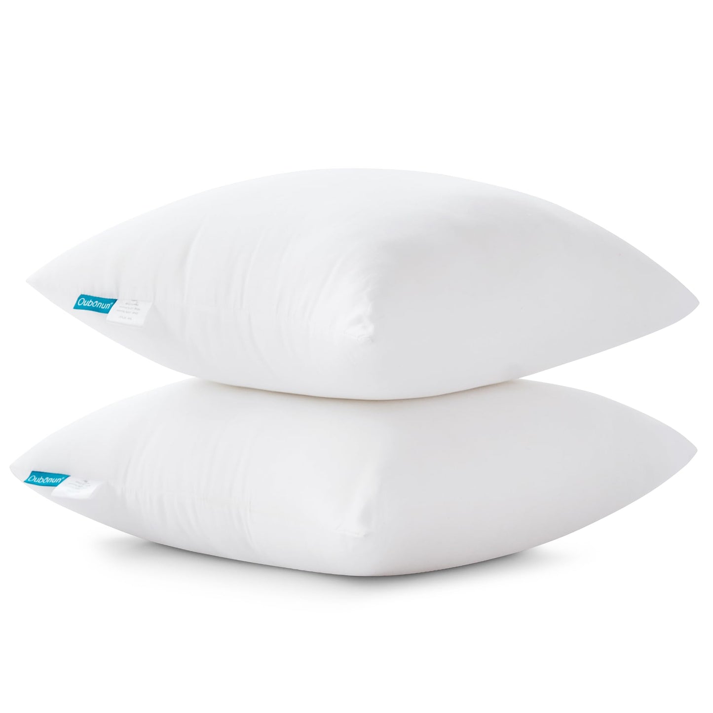 Oubonun 24 x 24 Throw Pillow Inserts - Soft, Plush & Decorative Down Alternative Pillows for Couch Sofa Bed, Machine Washable - White, Pack of 2