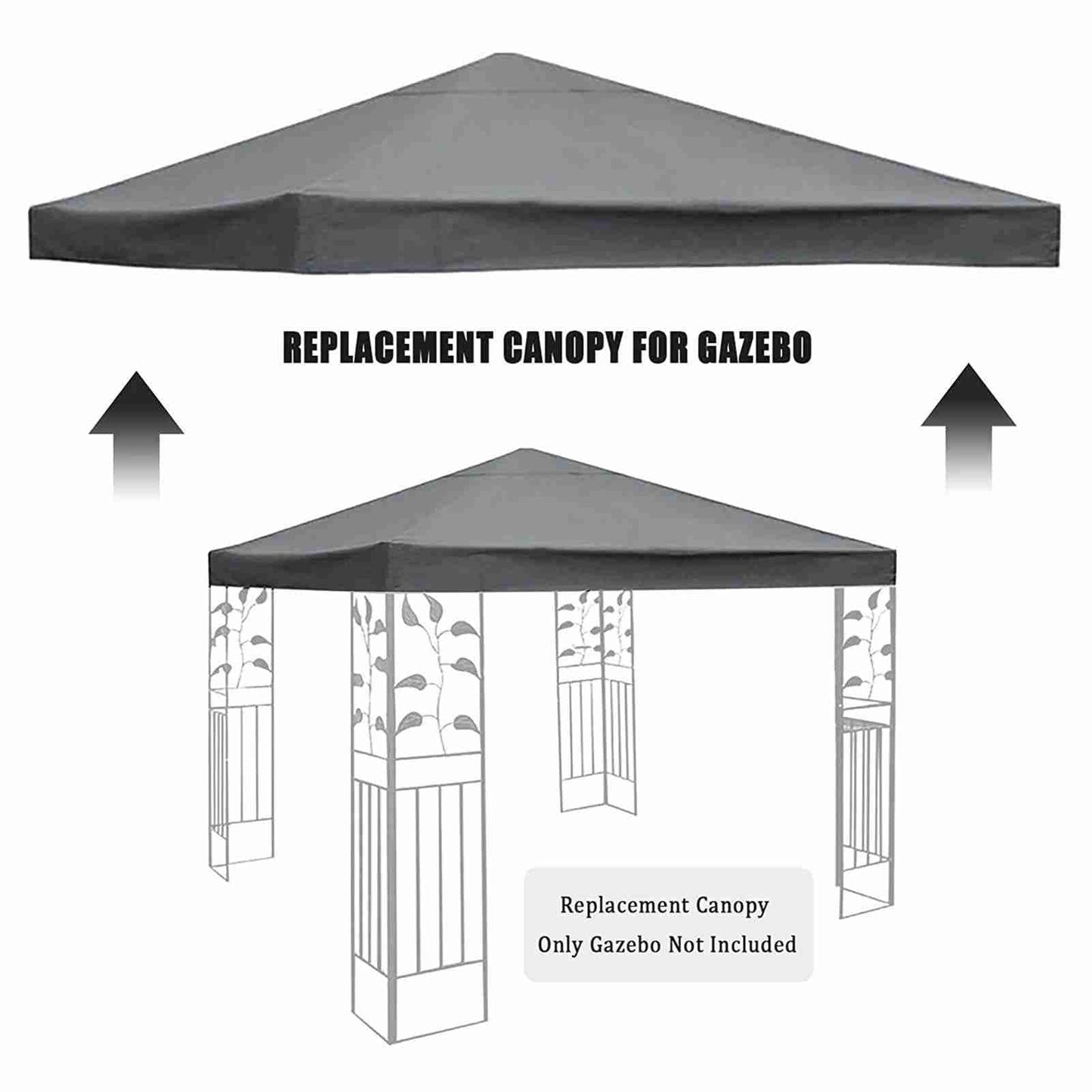 WEOBNAQ 10x10 Ft Gazebo Canopy Top Replacement Cover, Water Resistant Replacement Canopy,for Outdoor Patio Backyard Garden Lawn Sun Shade (Only Top) (Blue, 300x300cm/10x10ft)