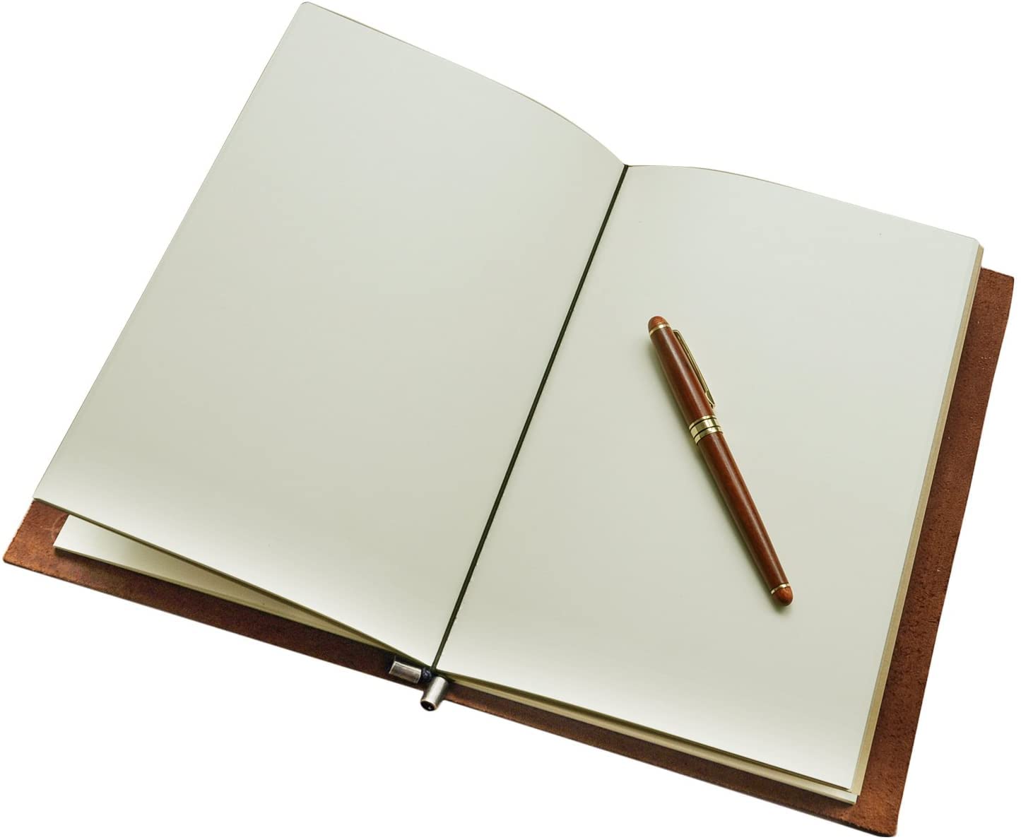 Wanderings Large Genuine Leather Journal - 7.5" x 11.25" - Refillable Travelers Notebook - Writing Sketching Scrapbooks Travelers Extra Large Blank Inserts