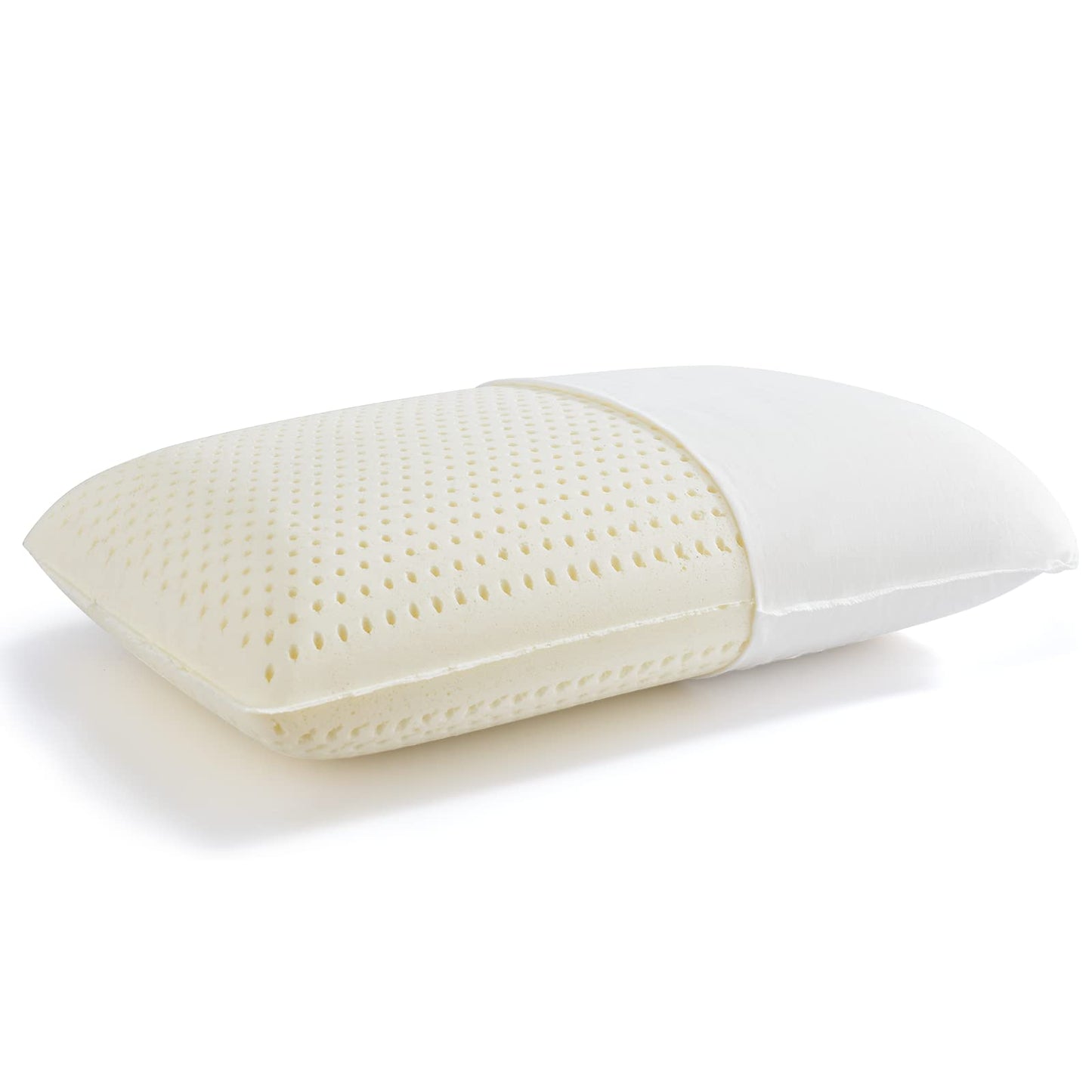 TCUNKSA 100% Talalay Latex Pillow Bed Pillow for Sleeping, Extra Soft Natural Latex Sleeping Pillow for Back, Stomach or Side Sleepers, Removable Breathable Cotton Cover (Queen (Extra Soft))