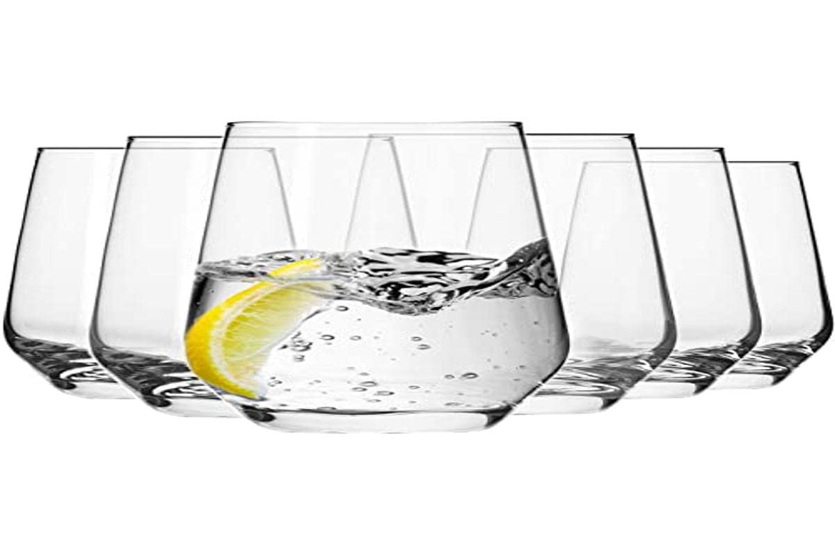 KROSNO Water Juice Tumbler Drinking Glasses | Set of 6 | 13.5 oz | Splendour Collection | Perfect for Home, Restaurants and Parties | Dishwasher Safe