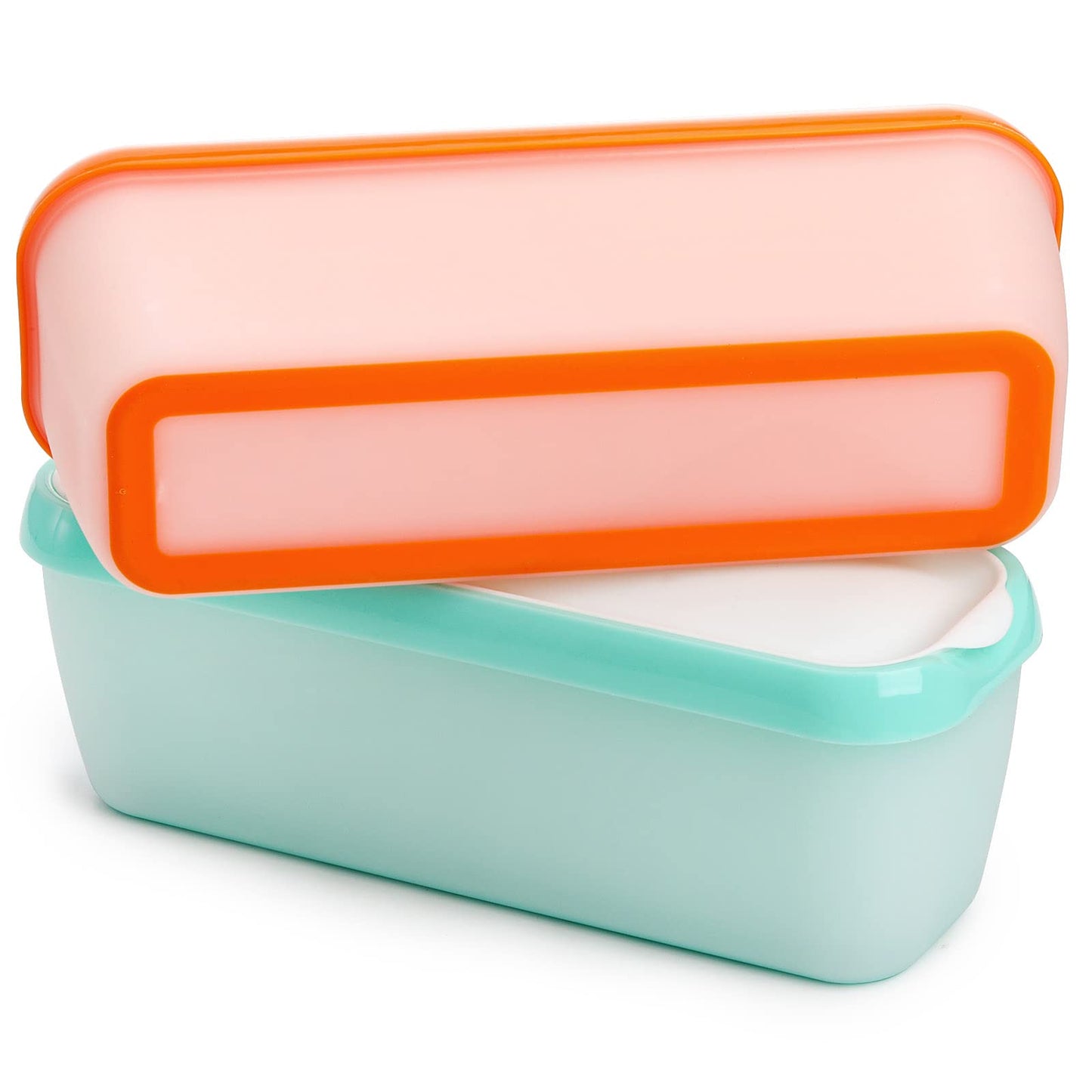 Peohud 3 Pack Ice Cream Containers, 1.5 Quarts Ice Cream Tubs with Lids, Freezer Storage Container for Sorbet, Frozen Yogurt and Gelato, Non-Slip Base, Dishwasher Safe