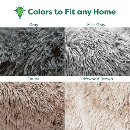 Furhaven XL Waterproof Calming Plush Long Faux Fur & Velvet Dog Blanket, Washable - Mist Gray, Extra Large