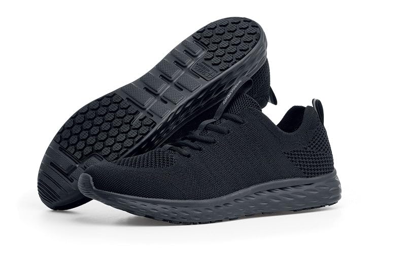 Shoes for Crews Everlight, Men's, Breathable, Lightweight, Lace-Up, Slip Resistant, Water Resistant Work Shoes, Black, 11.5 Wide
