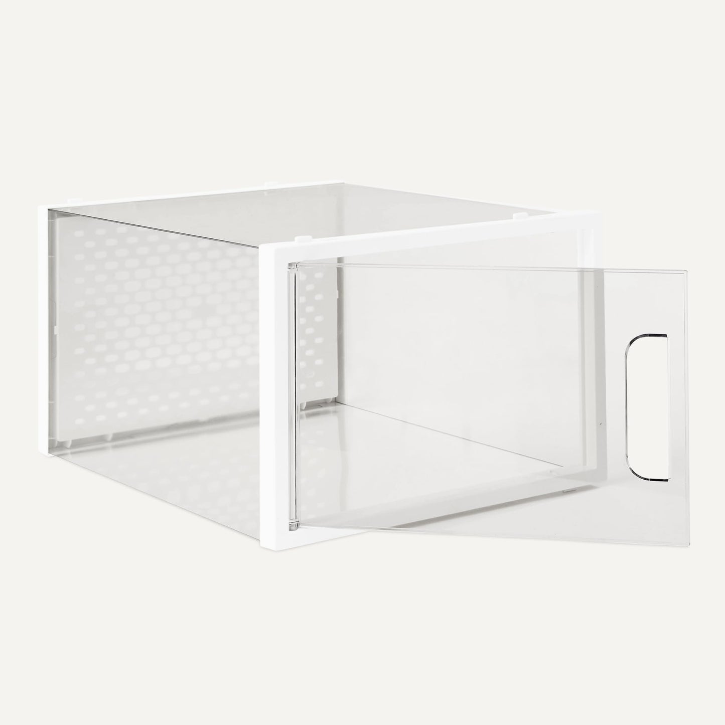 Amazon Basics Stackable and Foldable Clear Shoe Storage Organizer Box, Large, Pack of 12