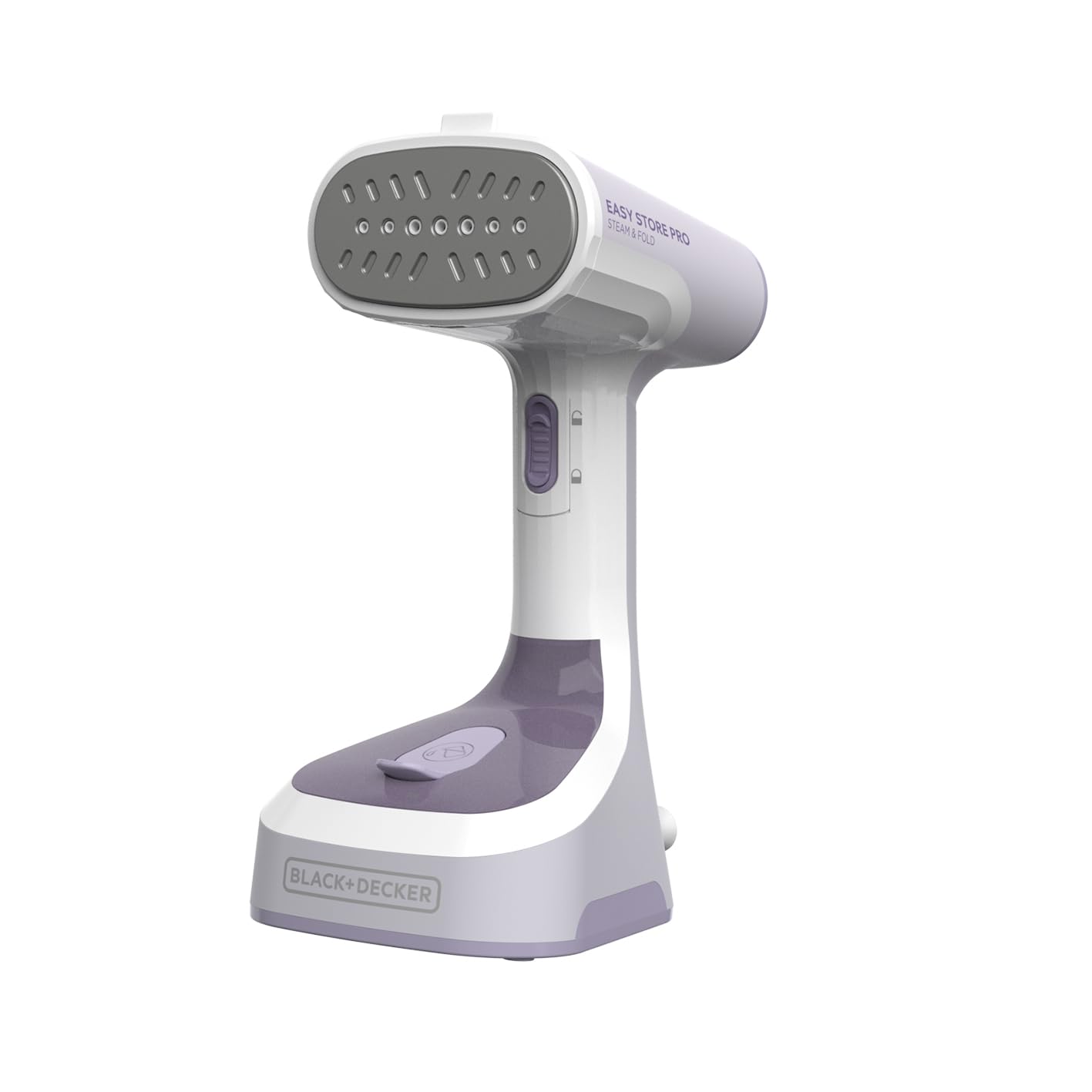 BLACK+DECKER Easy Store Pro Foldable Steamer, 45-Second Heat Up, Extra Long Power Cord & Lint Remover Attachment, Powerful Steam Performance for Clothes, Drapes & Upholstery