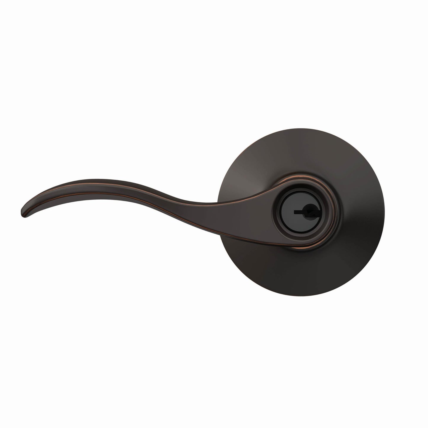 Schlage F51A Acc 716 Accent Keyed Entry Lever, Aged Bronze