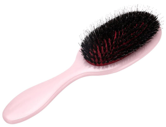 Boar Bristle Detangling Paddle Hair Brush for Curly Fine Wavy Natural Hair, Anti-frizz Detangler Brush Boar Nylon Mixed Bristle Styling Hairbrush for Women and Men