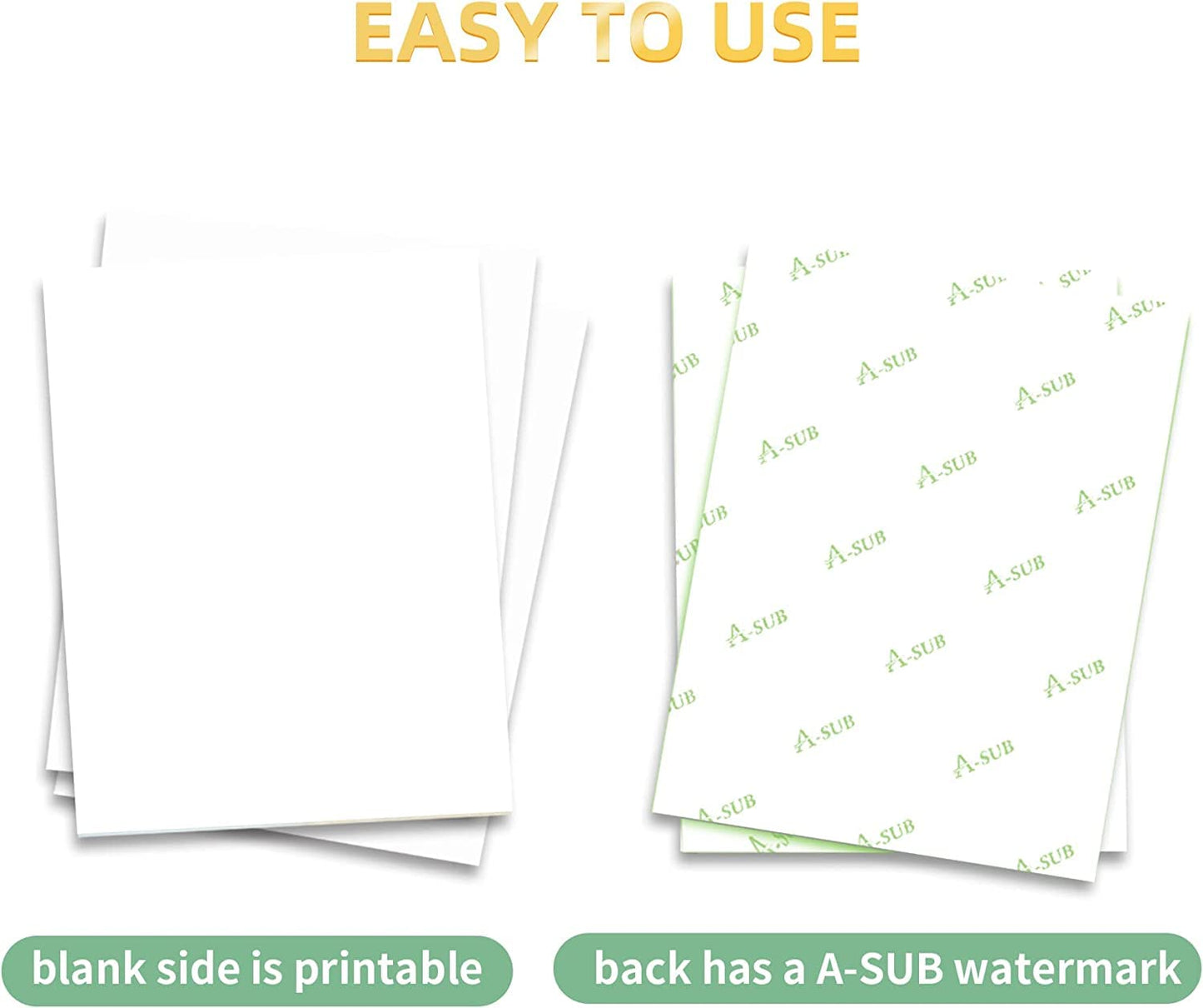 A-SUB Sublimation Paper- 150 Sheets Heat Transfer Paper 8.5x14 inch Compatible with Inkjet Sublimation Printer 105g