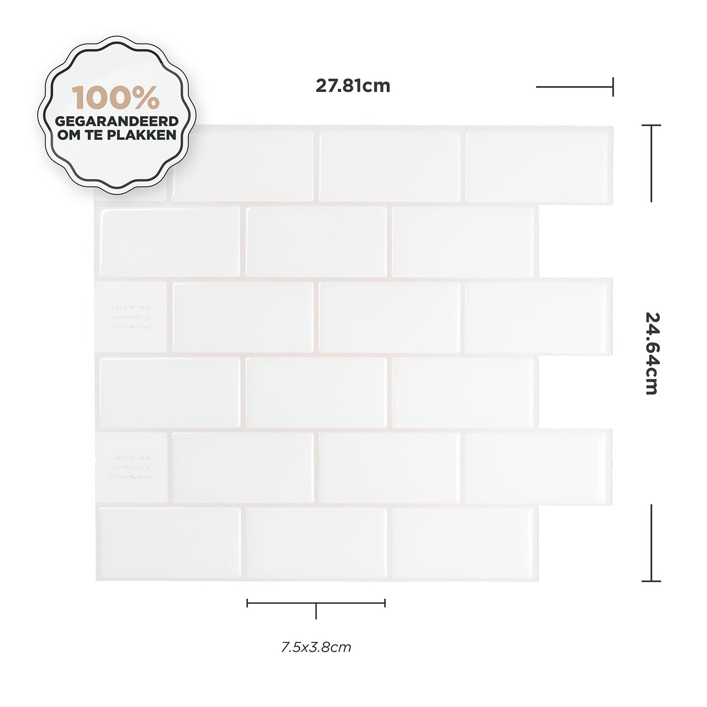 Smart Tiles Peel and Stick backsplash tiles, Subway White, 10 Wall Panels (10,95"x9,7") for Kitchen Backsplash & Bathroom Vanity - Canadian Made Peel and Stick Tiles for Home Decor