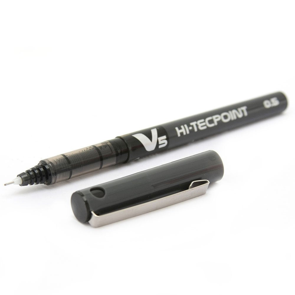 Pilot V5 Liquid Ink Rollerball 0.5 mm Tip (Single Pen) - Black Box of 12