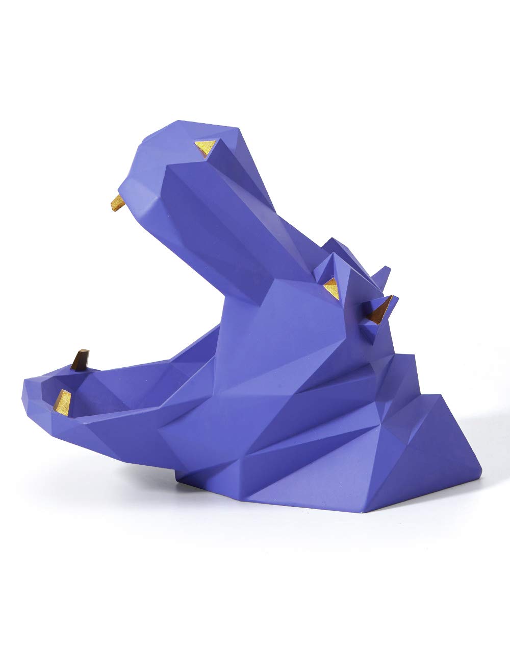 HAUCOZE Hippo Candy Dish Cookie Jar Storage Statue Modern Home Decor Sculpture Table Centerpiece Gift for Living Room Purple 20cm