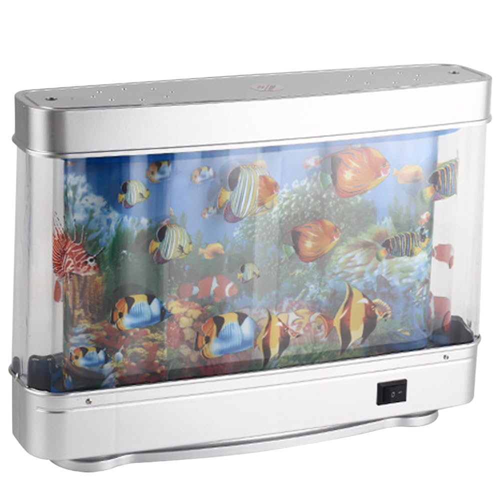 Uonlytech Fake Aquarium Decorative Lamp Aquarium Night Light Artificial Fish Tank Night Light Use (US Plug)