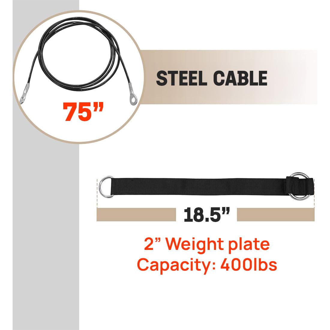 Yes4All Cable Pulley Attachment Full Set – 2-inch Olympic Bars Compatible LAT Pulldown Pulley & Home Gym Pulley, B. Black - Full
