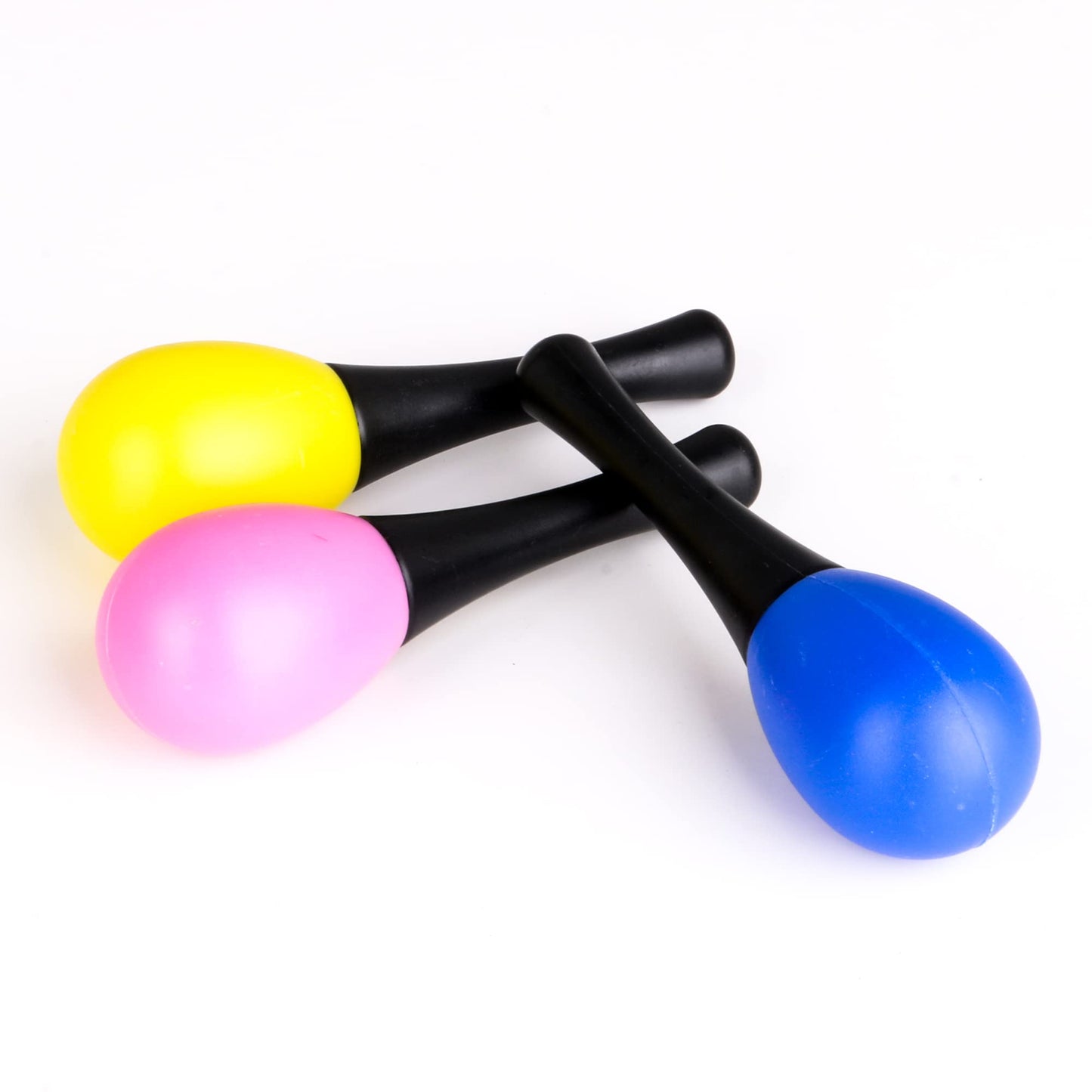 BQLZR 13x3.9cm Plastic Maracas Rattle Shakers Musical Instrument Pack of 24