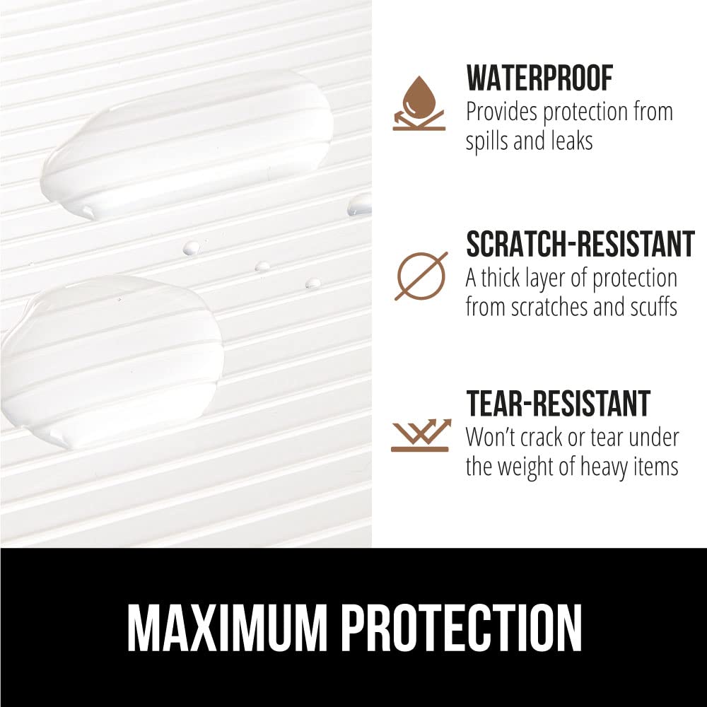 GORILLA GRIP DuraGuard Ribbed Drawer and Shelf Liner for Cabinet, Non Adhesive Waterproof Protection for Kitchen, Strong Grip, BPA Free Plastic Liners for Cabinets, Bathroom Drawers, 24x30, Clear