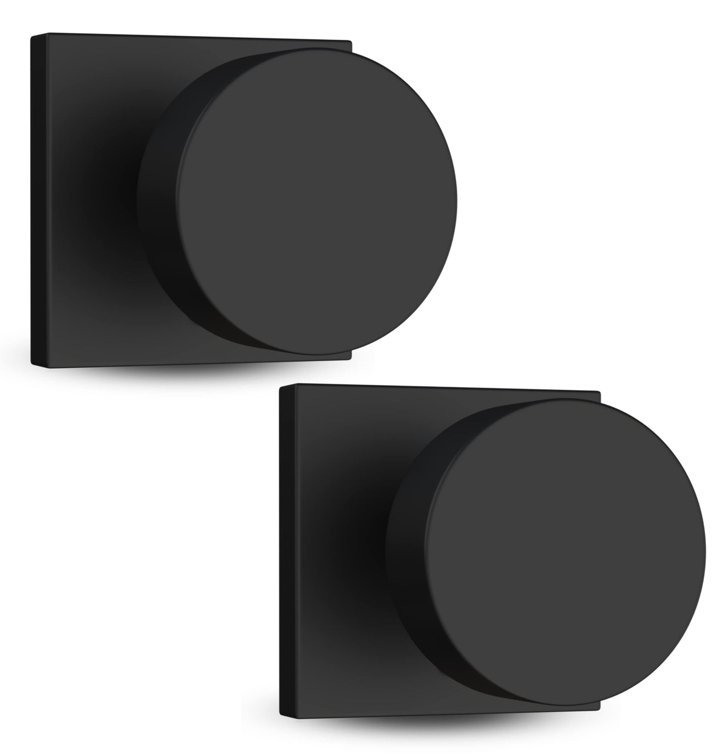 MEGA HANDLES Dummy I Door Knob for Hallway, Closet and Bathroom I Reversible Heavy Duty Design I Fits All Standard Door Sizes I Screws Included - Black Matte (2 Pack)