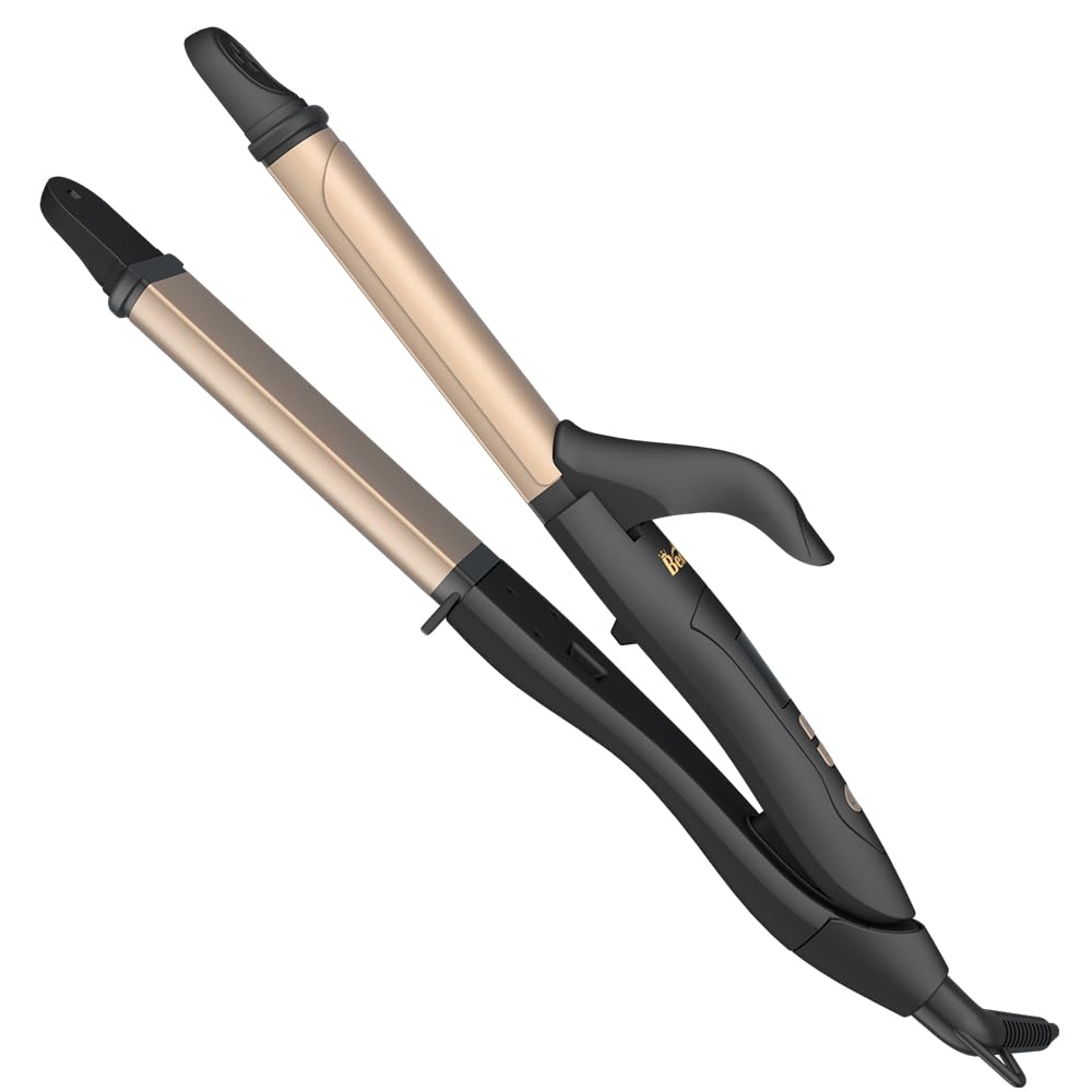 BERTA 2 in 1 Hair Iron Professional Hair Straightener & Curler Iron, Ceramic Flat Iron Ionic 1.25 Inch Barrel 275-425℉ Adjustable Temperature, Dual Voltage