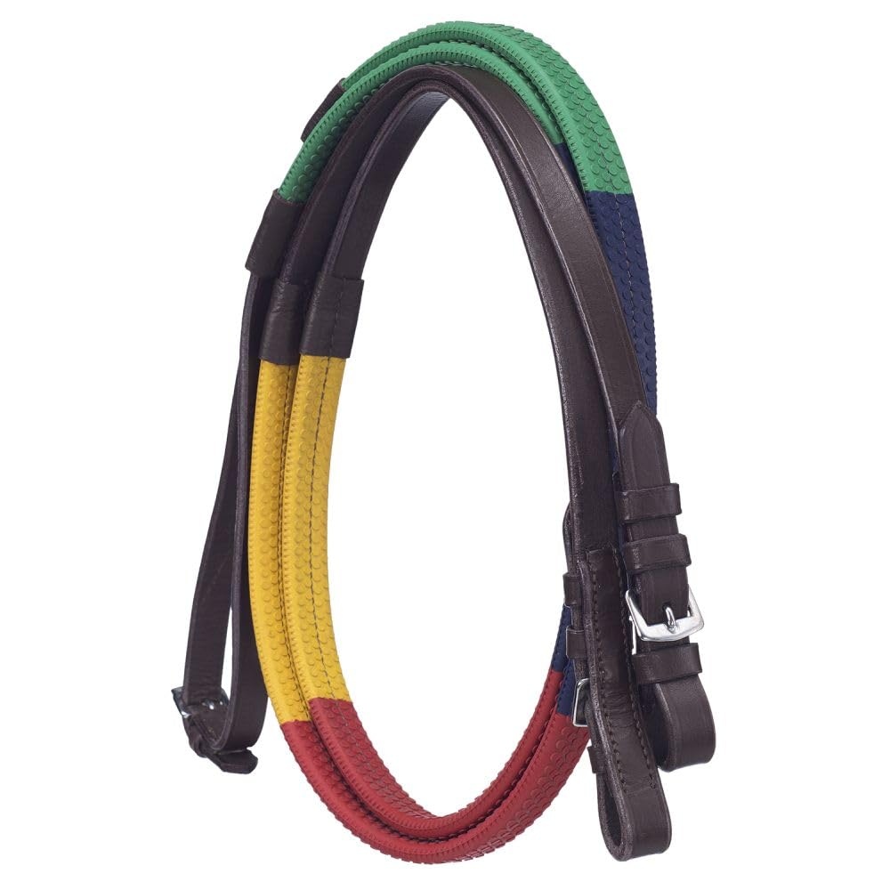 Silver Fox Rubber Grip Schooling Reins - Brown