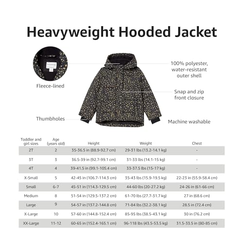 Amazon Essentials Toddler Girls' Heavy-Weight Hooded Puffer Coat, Raspberry Pink, 3T