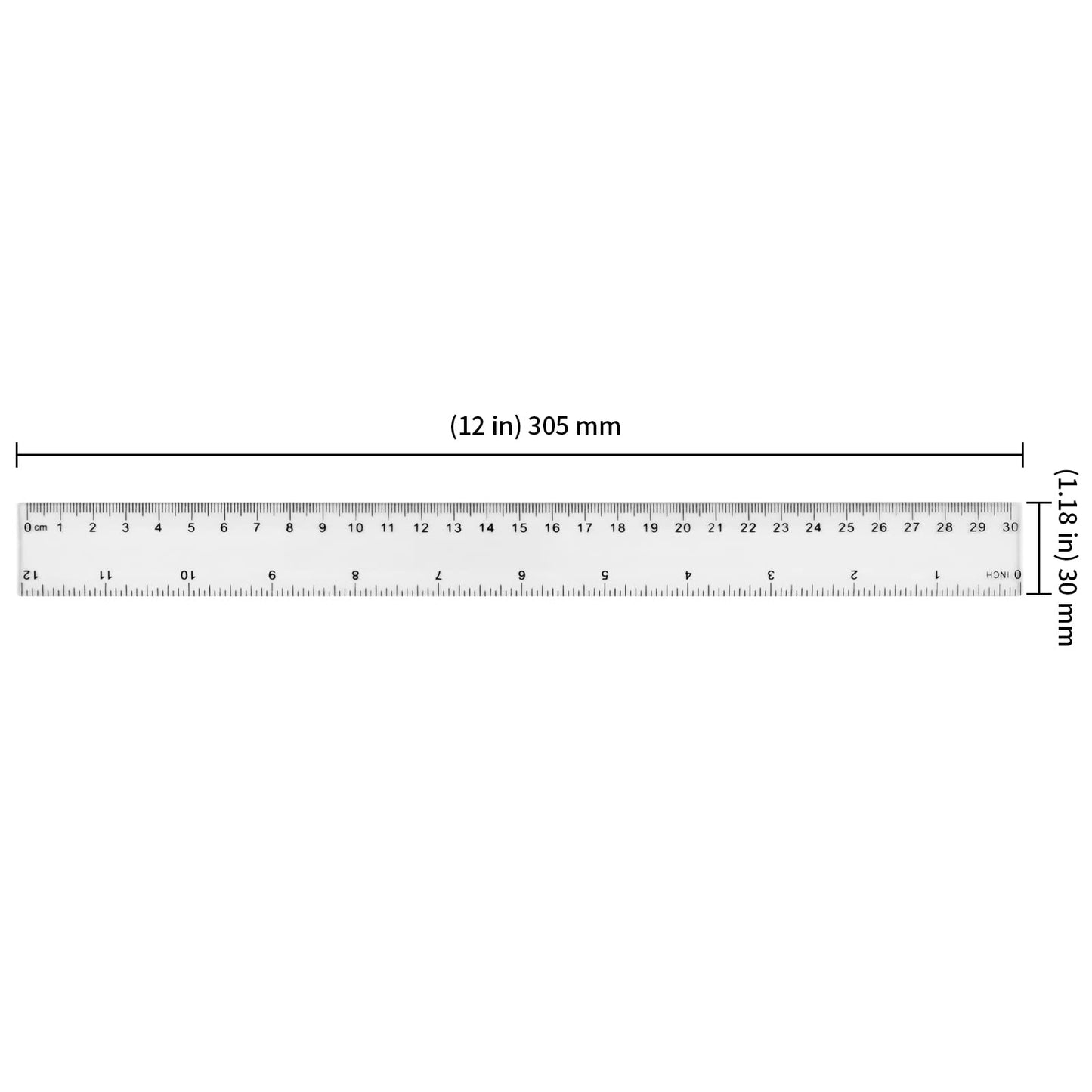 KEILEOHO 120 Pack 12 Inch Clear Plastic Ruler, 30CM Rulers Bulk Flexible with Centimeters and Inches for School Supplies