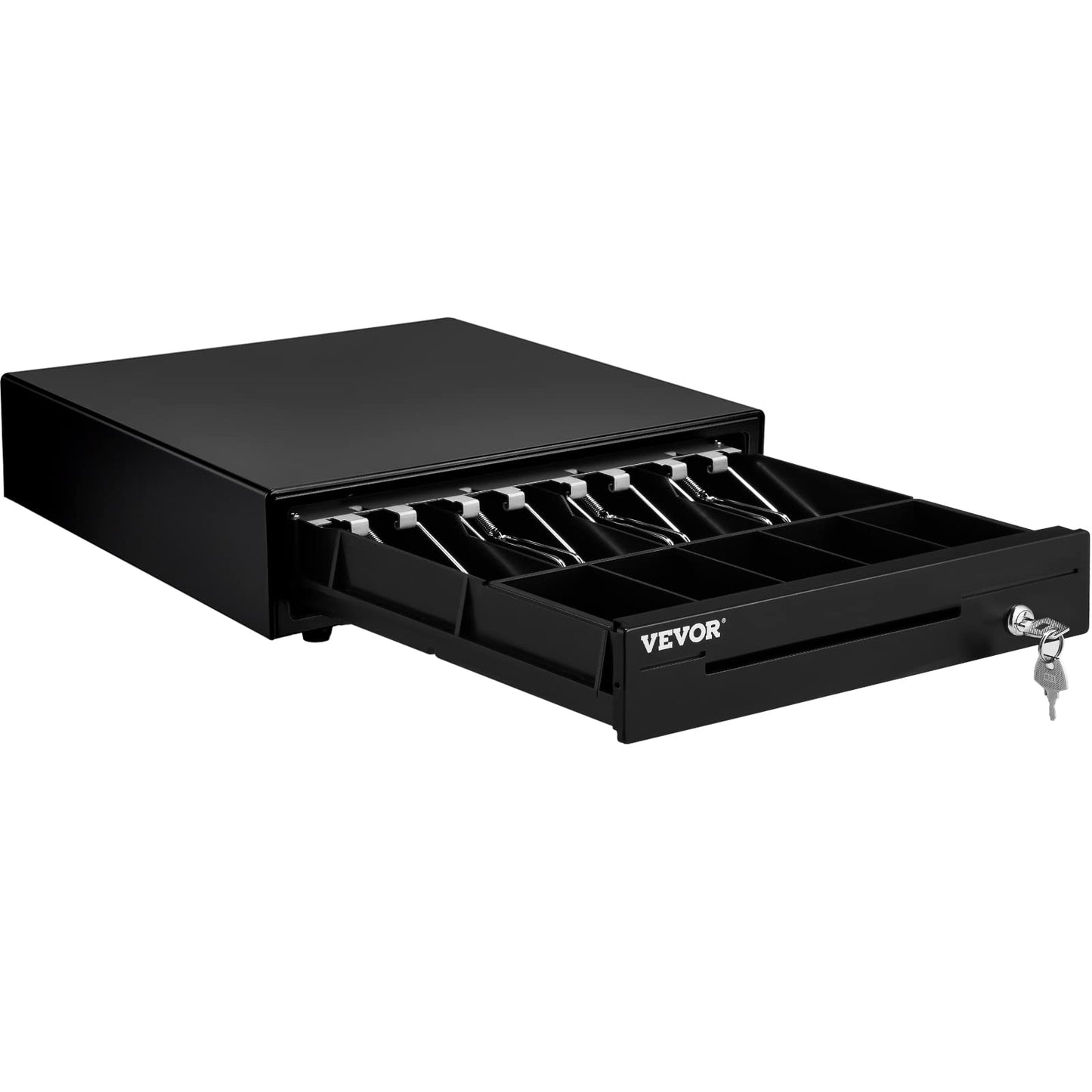 VEVOR Cash Register Drawer, 13" 12 V, for POS System with 4 Bill 5 Coin Cash Tray, Removable Coin Compartment & 2 Keys Included, RJ11/RJ12 Cable for Supermarket, Bar, Coffee Shop, Restaurant(USD Only)