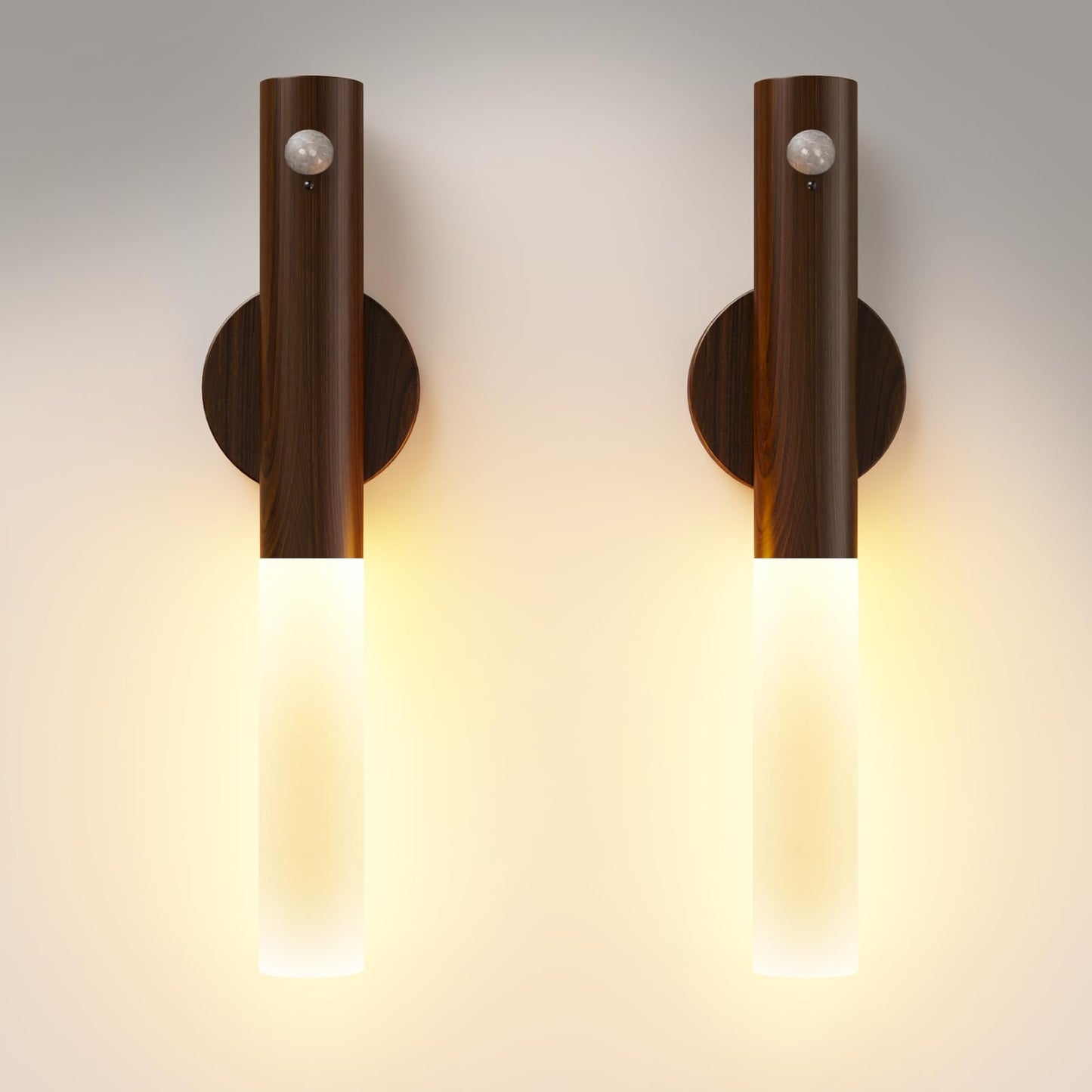 Rechargeable Motion Sensor Light Indoor - 2 Pack Battery Operated Wall Sconces with Magnetic, Wireless Wall Lamp for Bedroom Bedside Stairwell Hallway Porch Picture Lighting