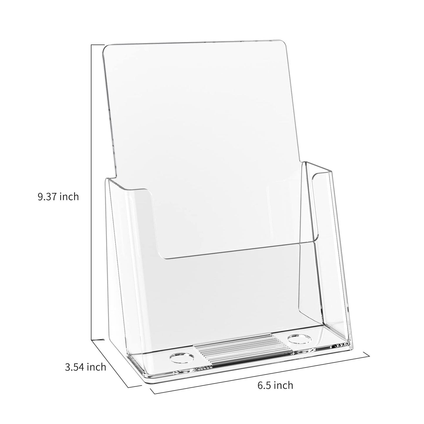 zavekia 6 Pack 6'' x 9'' Acrylic Brochure Holder,wide brochure leaflet booklet literature flyer catalog magazine. (6 x 9 in/ 6 Pack)