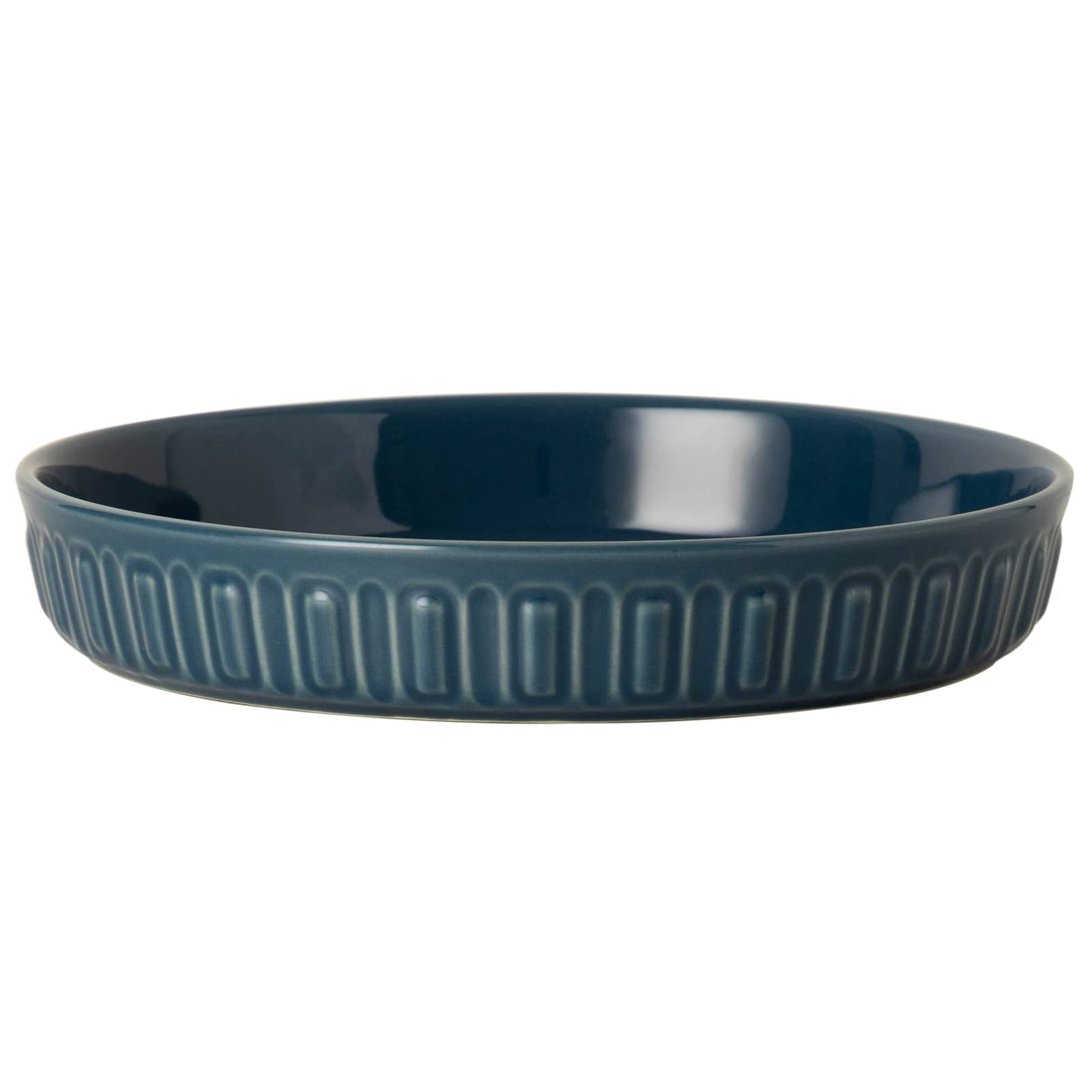 Fun Elements Shallow Dog Bowls, 8" Ceramic Dog Food Plate for Small and Medium Breeds, Non-Slip, Flat and Wide, Dishwasher Safe, Suitable for Puppies and Kittens (Blue)